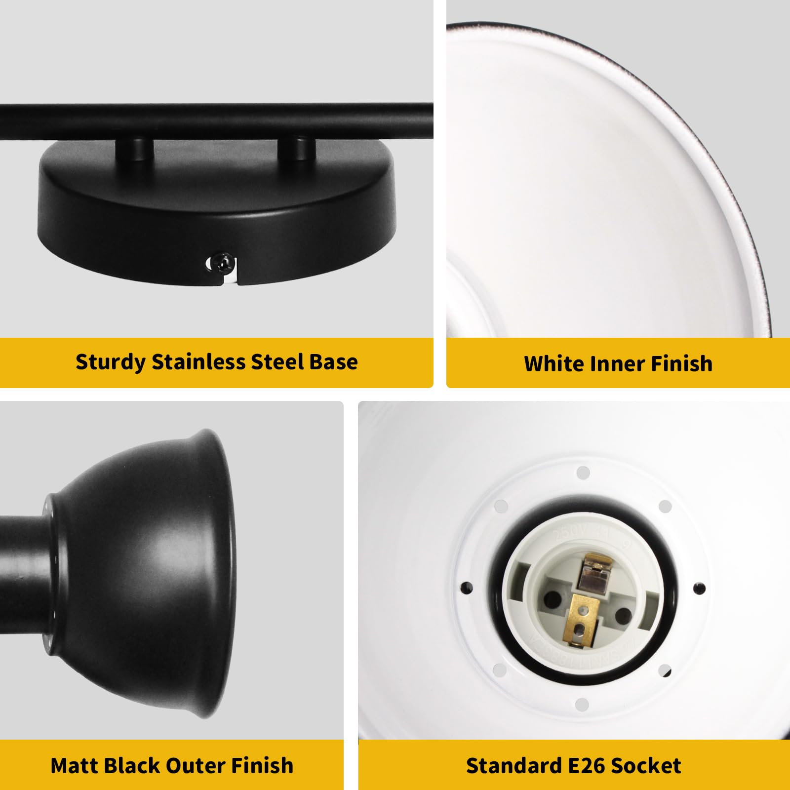 Hibay Led Track Lighting Fixtures, Rotatable Ceiling Light Kit, Industrial Flush Mount Tracking Light, 2-Light Spotlights For Ki