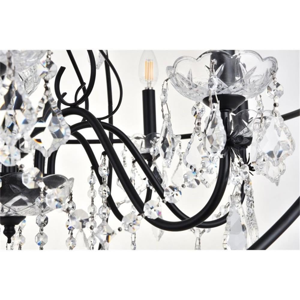 Living District Cordelia 8-Light Transitional Metal Pendant in Black
