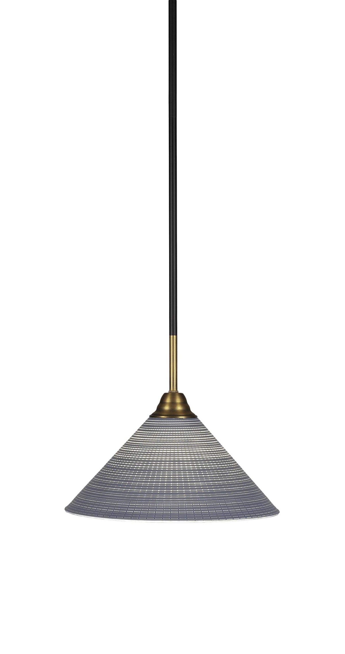 Toltec Lighting Paramount 1 Light Mini Pendant in Matte Black & Brass (3401-MBBR-4002)