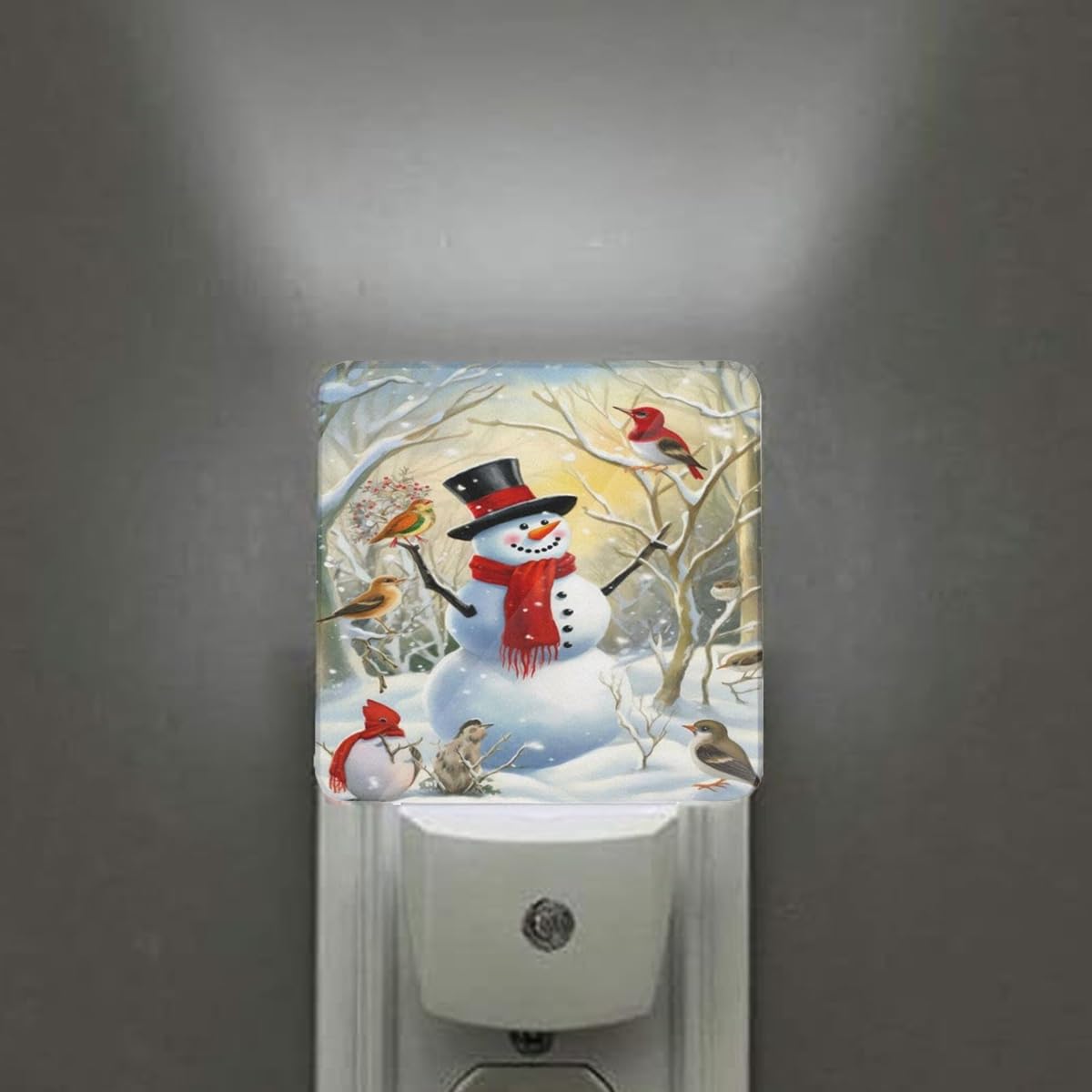 Azvizanmo Led Nightlight, Auto Dusk-To-Dawn Sensor, 1 Pc, Snowman, Model: Nitelight, Ideal For Bedroom, Bathroom, Kitchen, Hallway, St