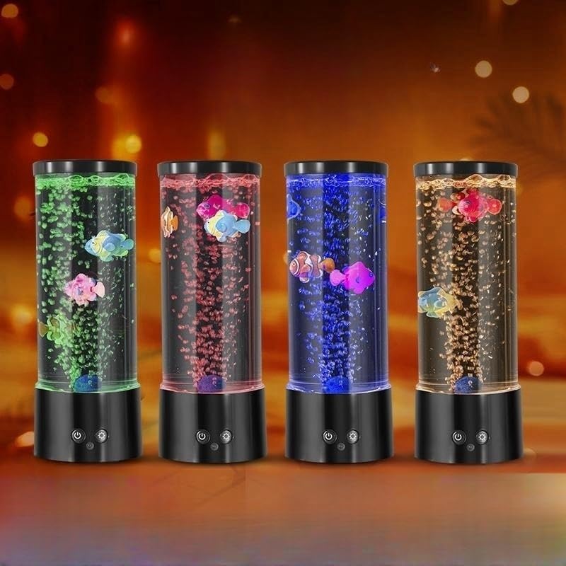 ORDERSOON Bubble Fish Lamp - Mood Night Light for Kids & Adults, Relaxing Home Decoration, Model PY-CL