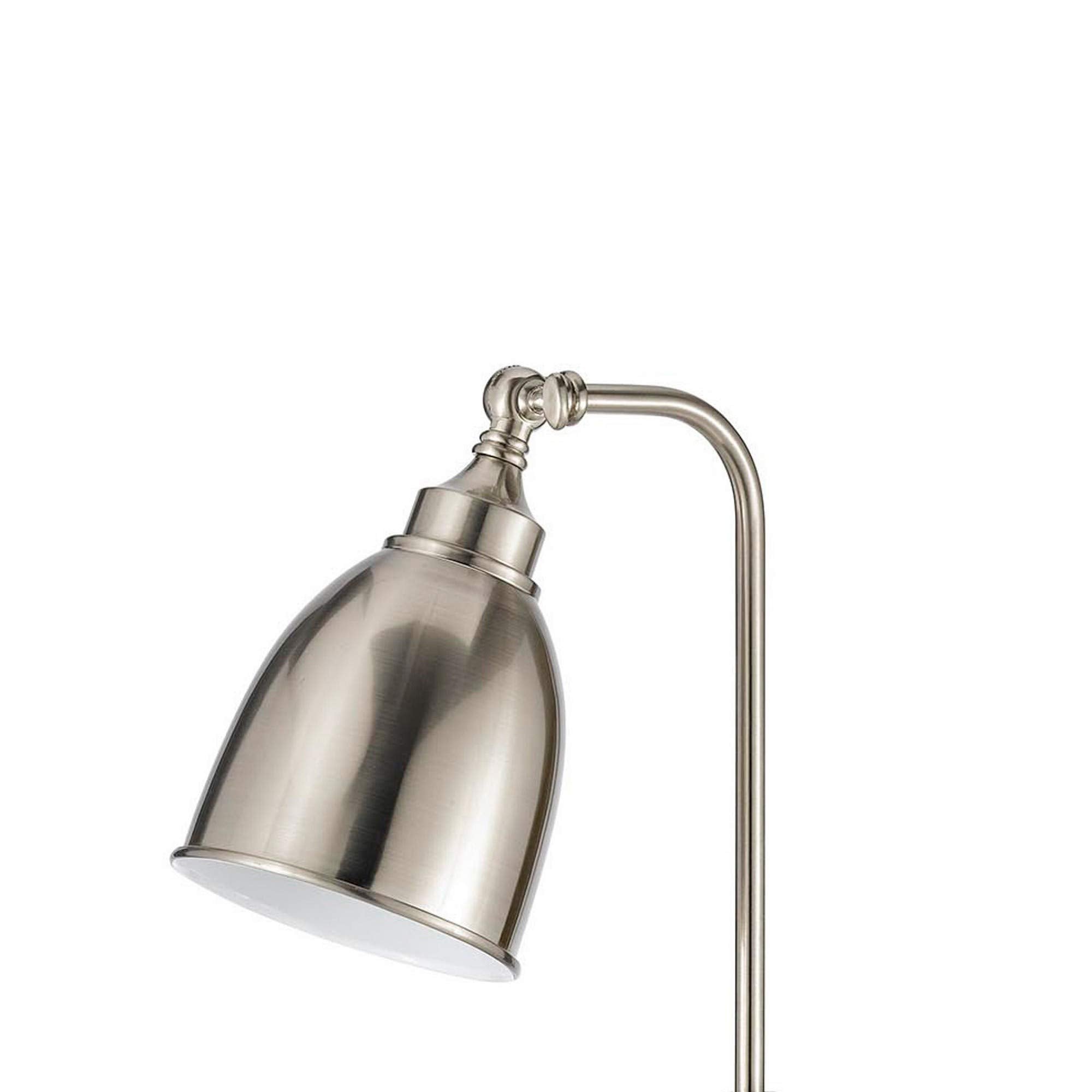 Benzara Metal Table Lamp with Adjustable Pole, 25in Height, Silver, Model BM225103