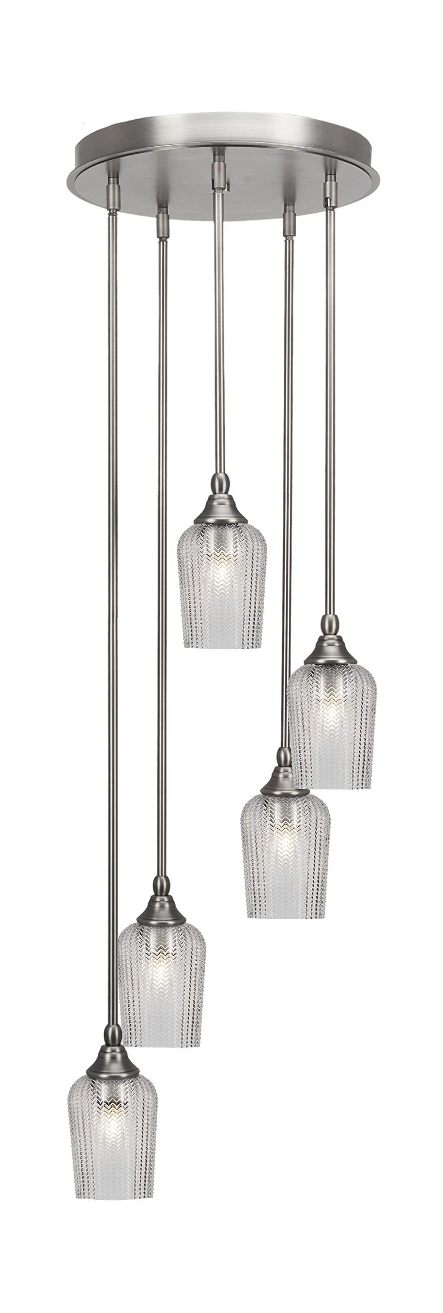 Empire 5 Light Cluster Pendalier in Brushed Nickel Finish (2145-BN-4250)