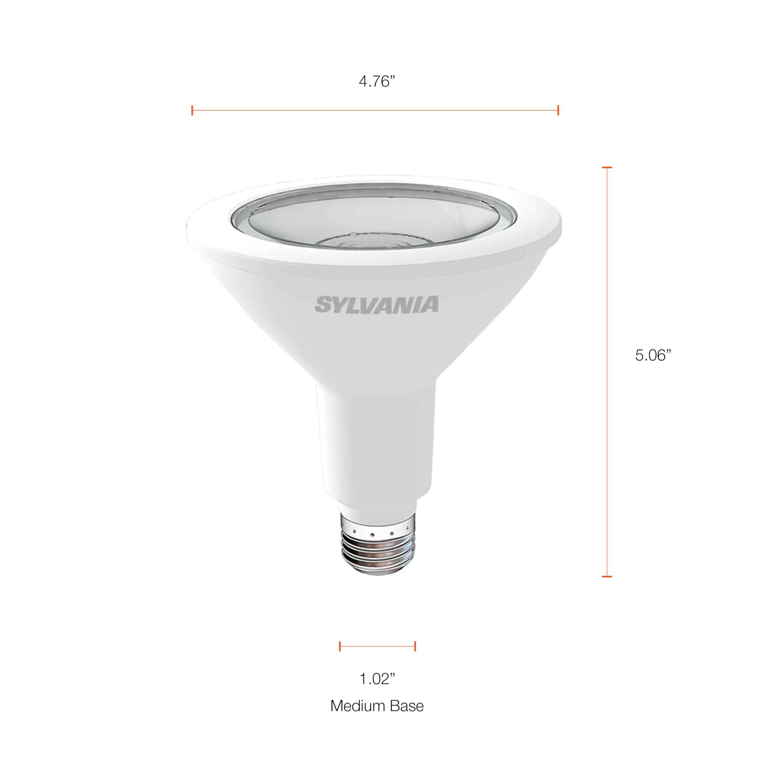 Sylvania Eco Led Par38 Light Bulb, 90W = 14W, 7 Year, Non-Dimmable, 1100 Lumens, Clear, 5000K, Daylight - 2 Pack (40882)