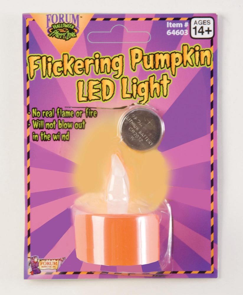 Forum Novelties Flickering Pumpkin Tea Light - Halloween Decor For Spooky Ambiance