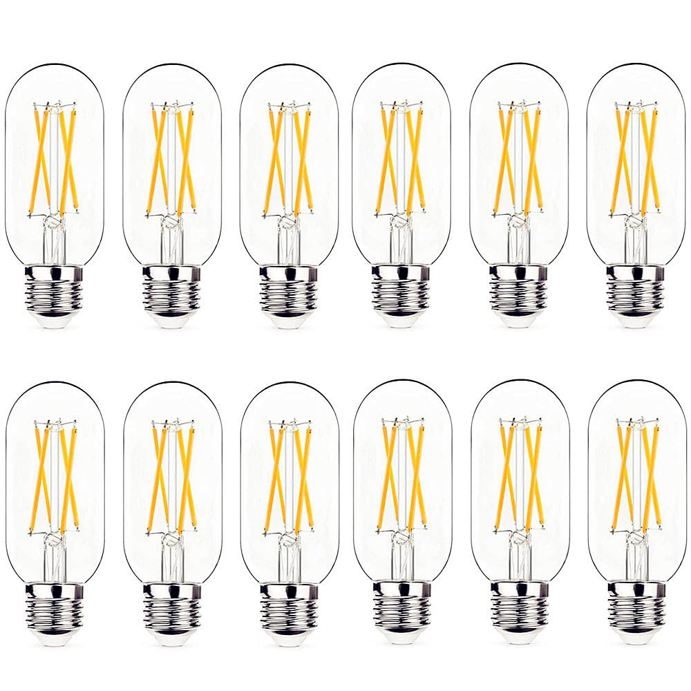 Notoc Dimmable E26 Led Light Bulb 6W,Equivalent 60W,E26 Tubular Light Bulb,Antique Clear Edison Filament Bulb 600 Lumens 4000K D