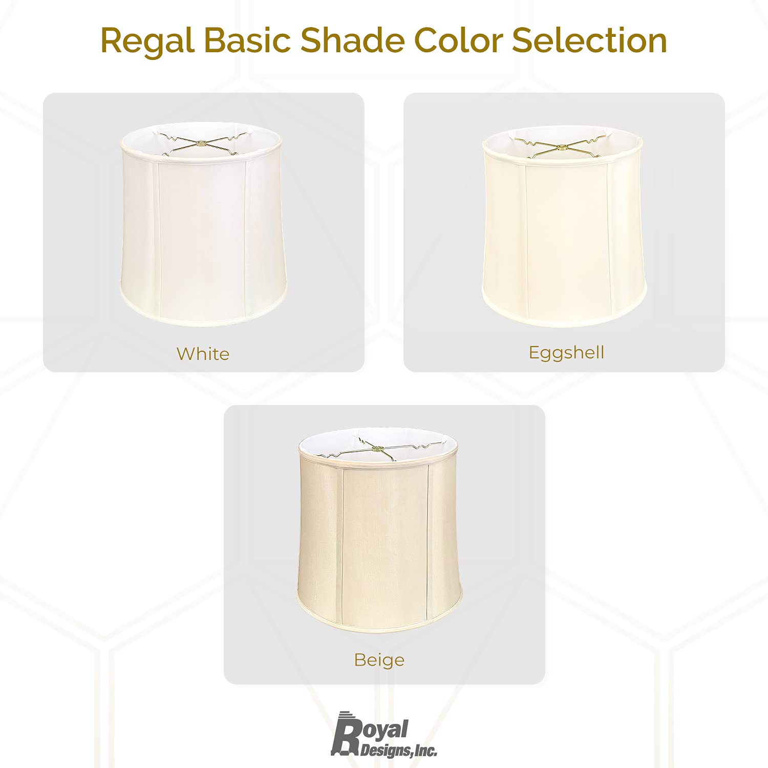 Royal Designs, Inc. Drum Lamp Shade 15x16x16 Faux Silk Beige 2-Pack Model BS-719-16BG