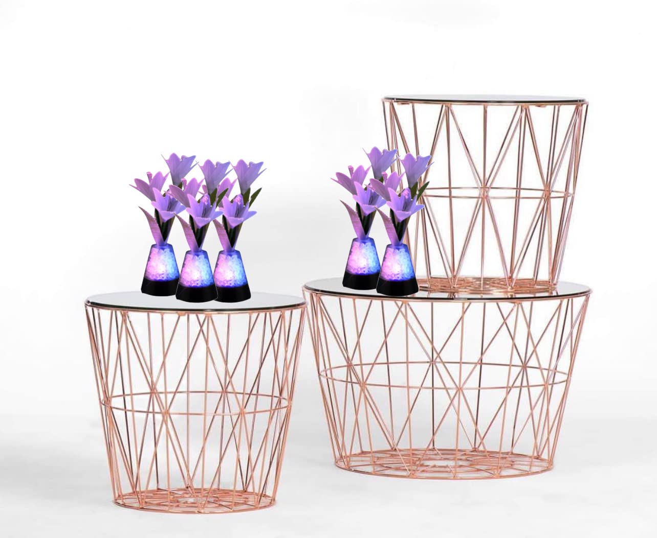 blinkee Fiber Optic Flower Centerpiece with Light Up Gemstone, 10in Height, Multicolor, Acrylic, Model FIOFLLUGCC