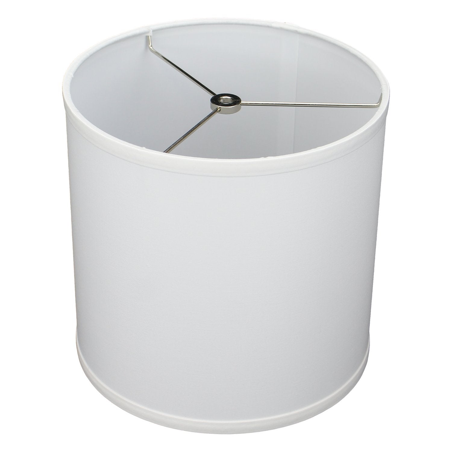 FenchelShades.com 10&quot; Top Diameter x 10&quot; Bottom Diameter 10&quot; Height Fabric Drum Lampshade Spider Attachment (Linen White)