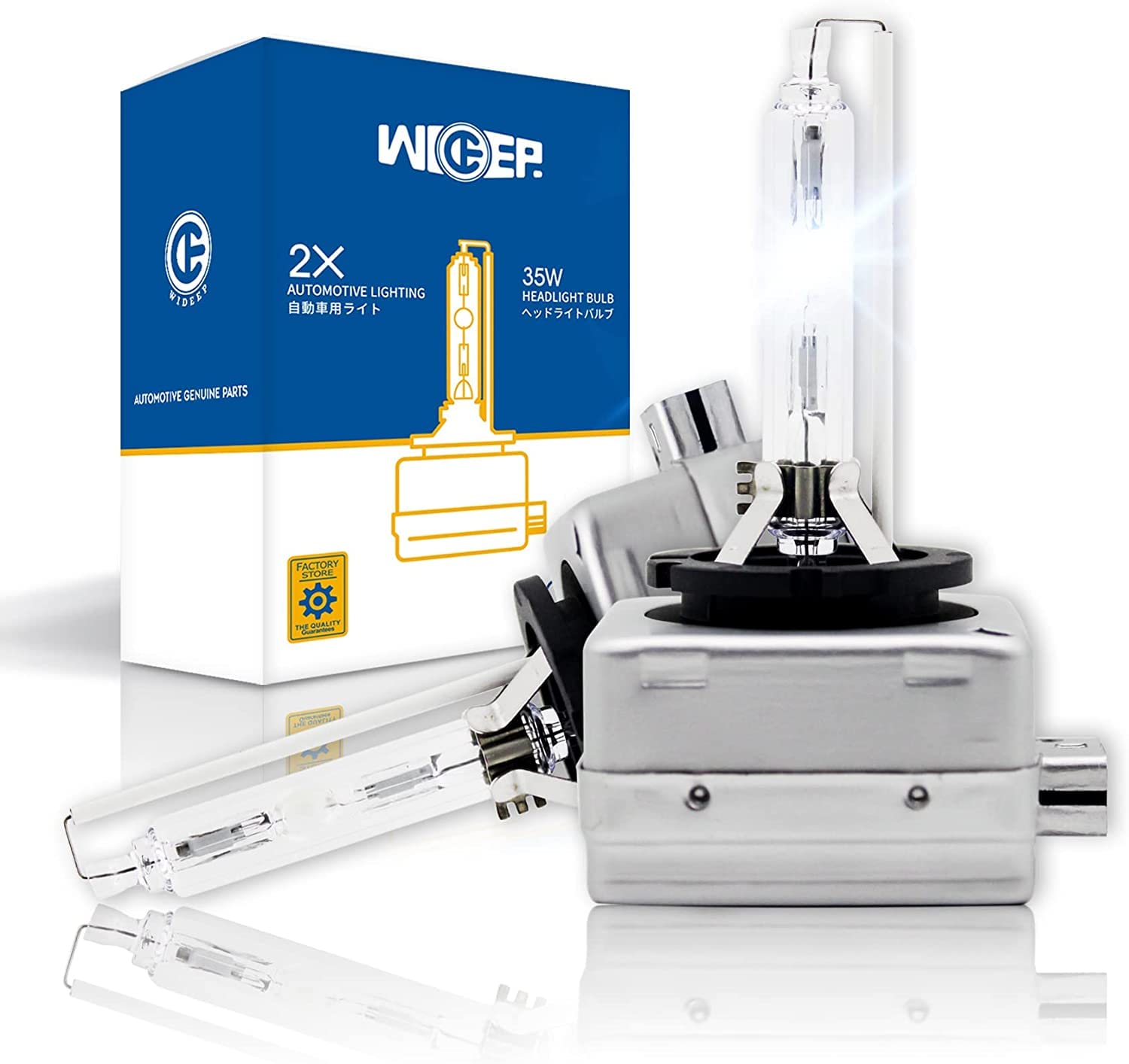 wideep D3S/D3R Xenon HID Headlight Bulbs, 6000K 35W, Car Headlight Lamp Replacement Bulbs 66340 42403 42302, 2 Pcs
