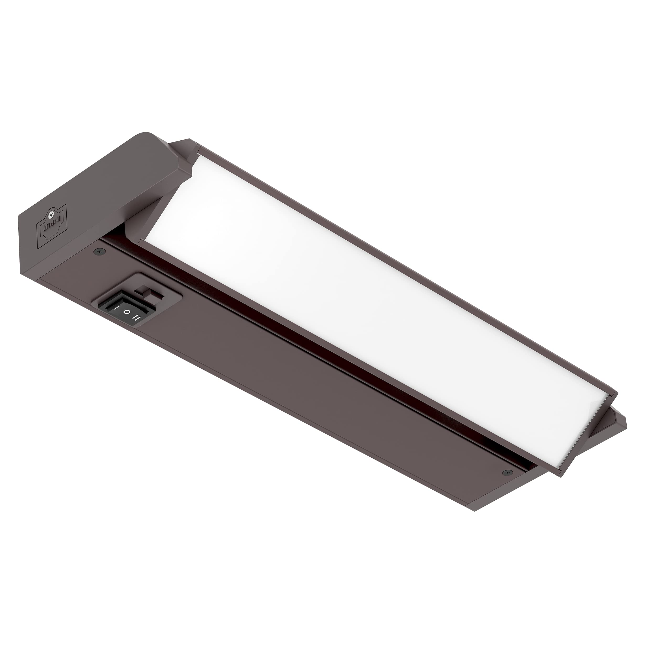 GETINLIGHT 12-inch Swivel LED Under Cabinet Light, Selectable White 2700K/4000K/5000K, Dimmable, Bronze Finish, Model IN-0202