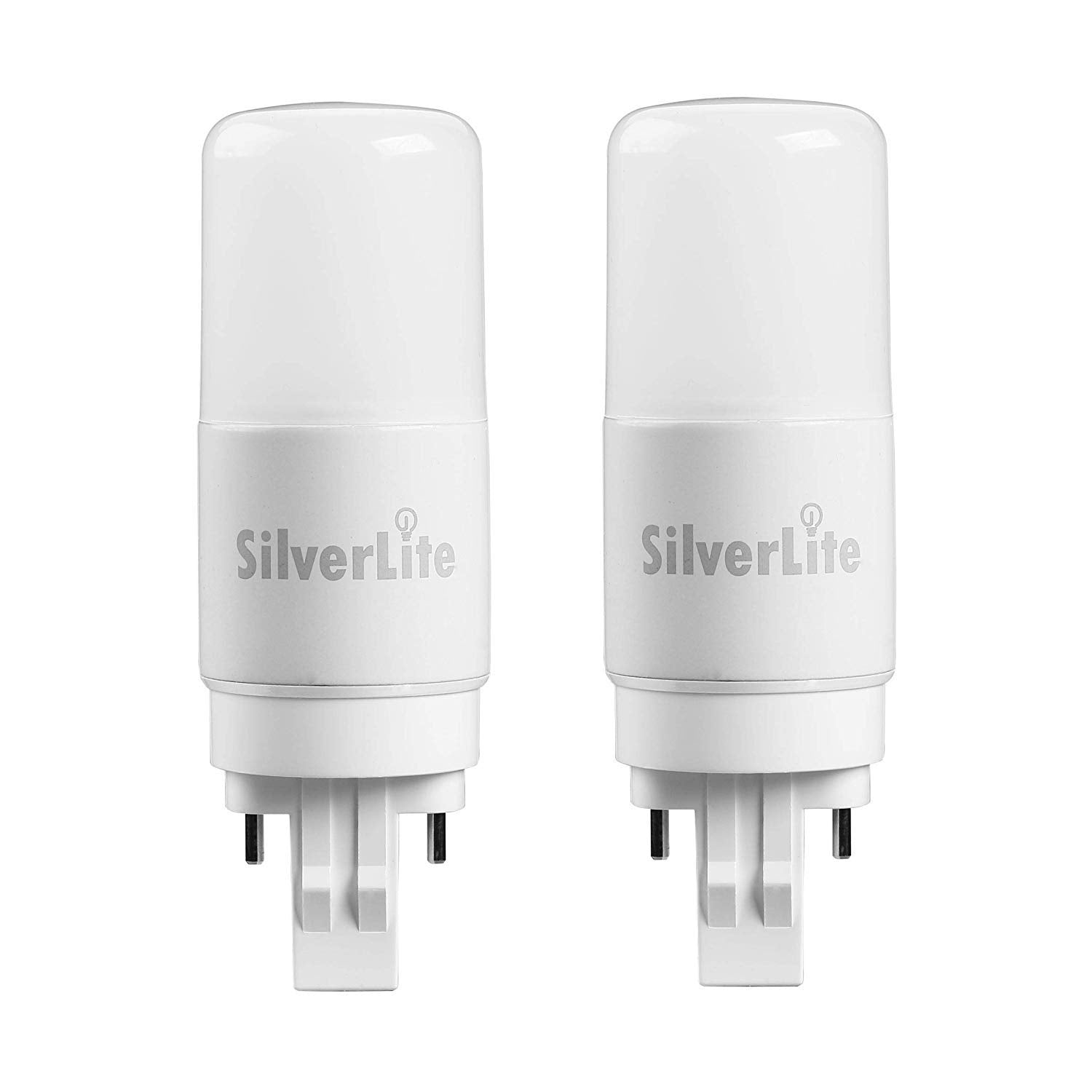 Silverlite LED Stick PL Bulb, GX23-2 Base, 700LM, Soft White 2700K, 2 Count, Aluminum