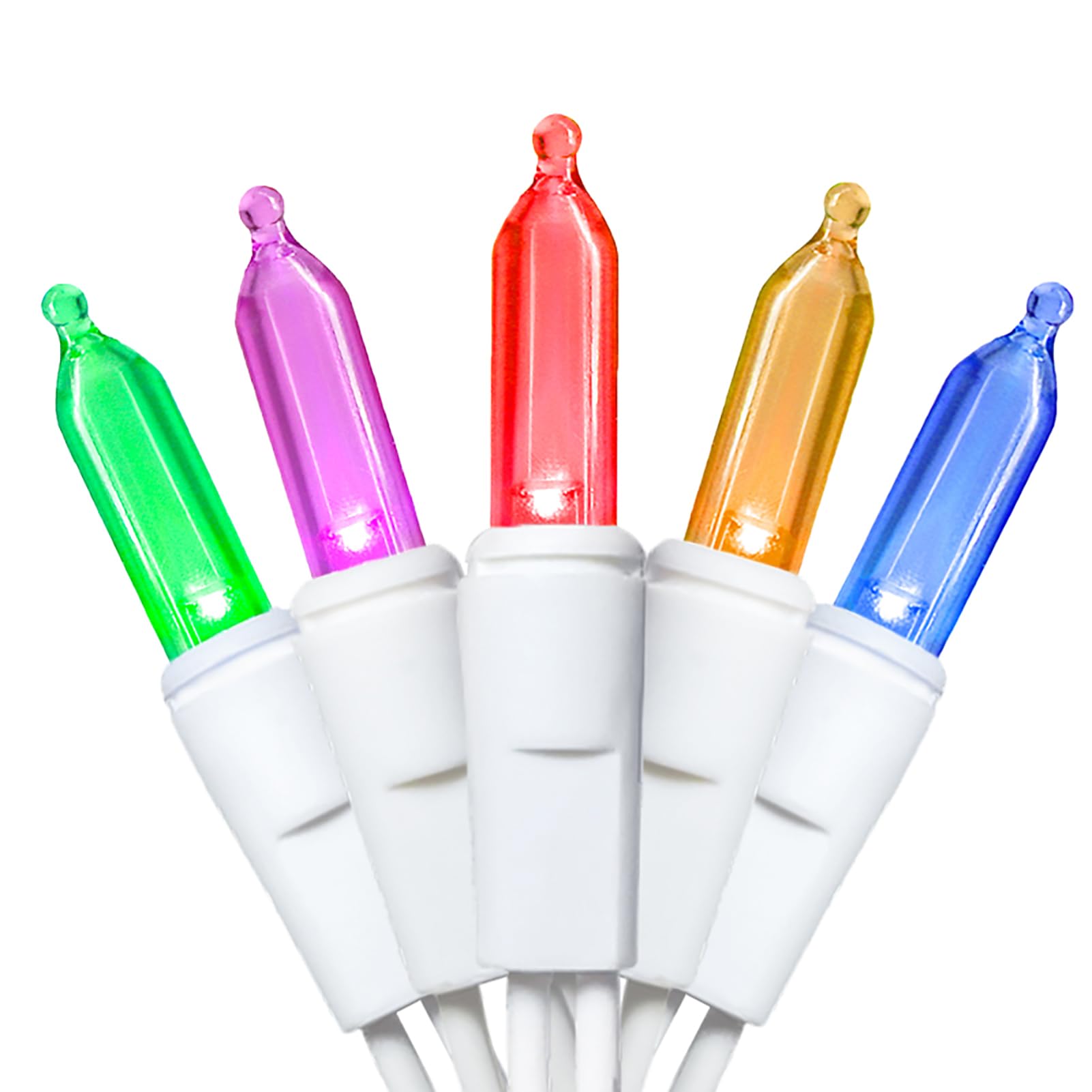 Multicolor LED Christmas Lights - 100 Count Multi-Colored Christmas String Lights for Tree  Party  Wedding  Holiday  Indoor and Outdoor Decor  33 Feet White Wire  UL Certified  Connectable