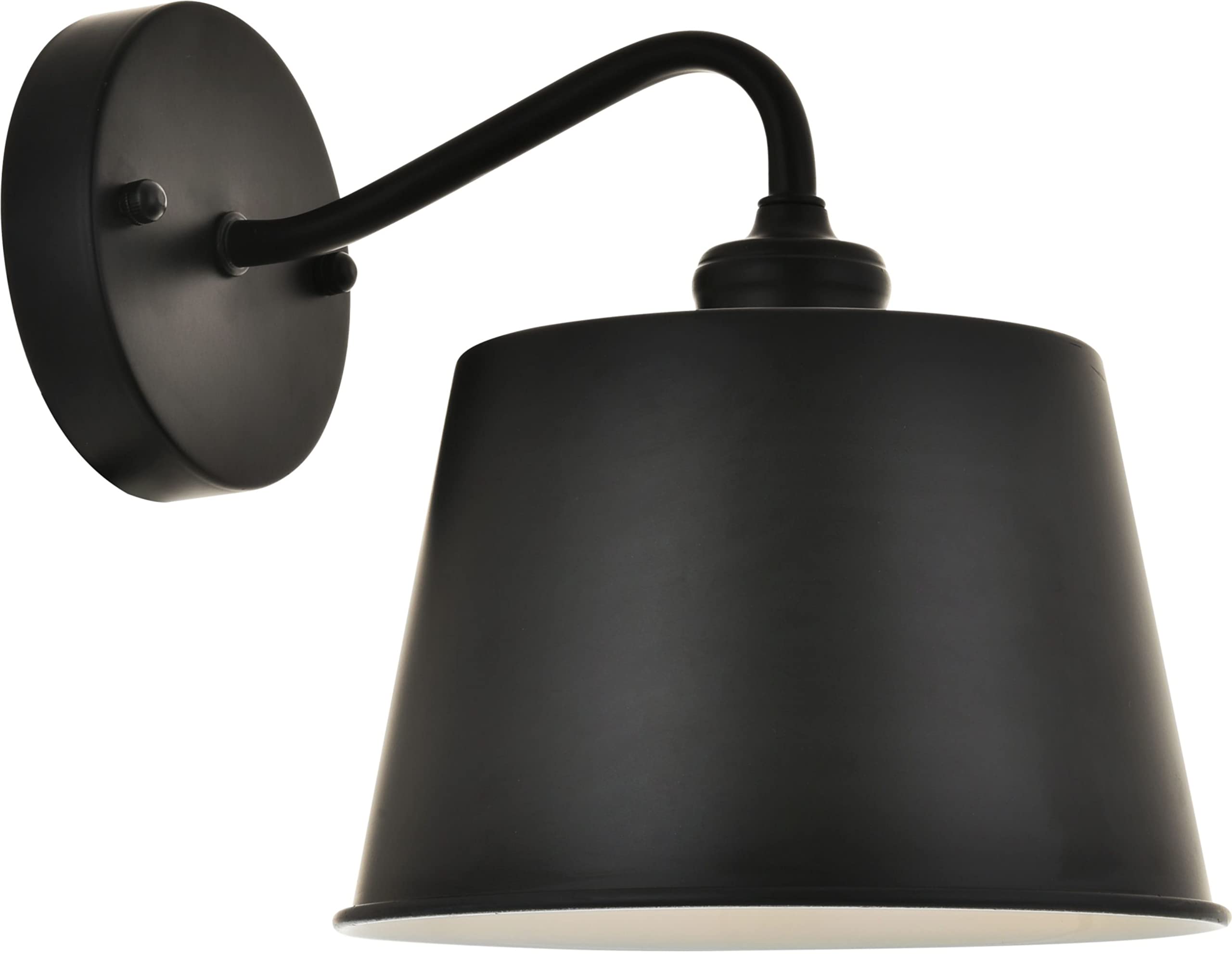 Living District 1-Light Mid-Century Metal Wall Sconce - Black Finish, Modern Design
