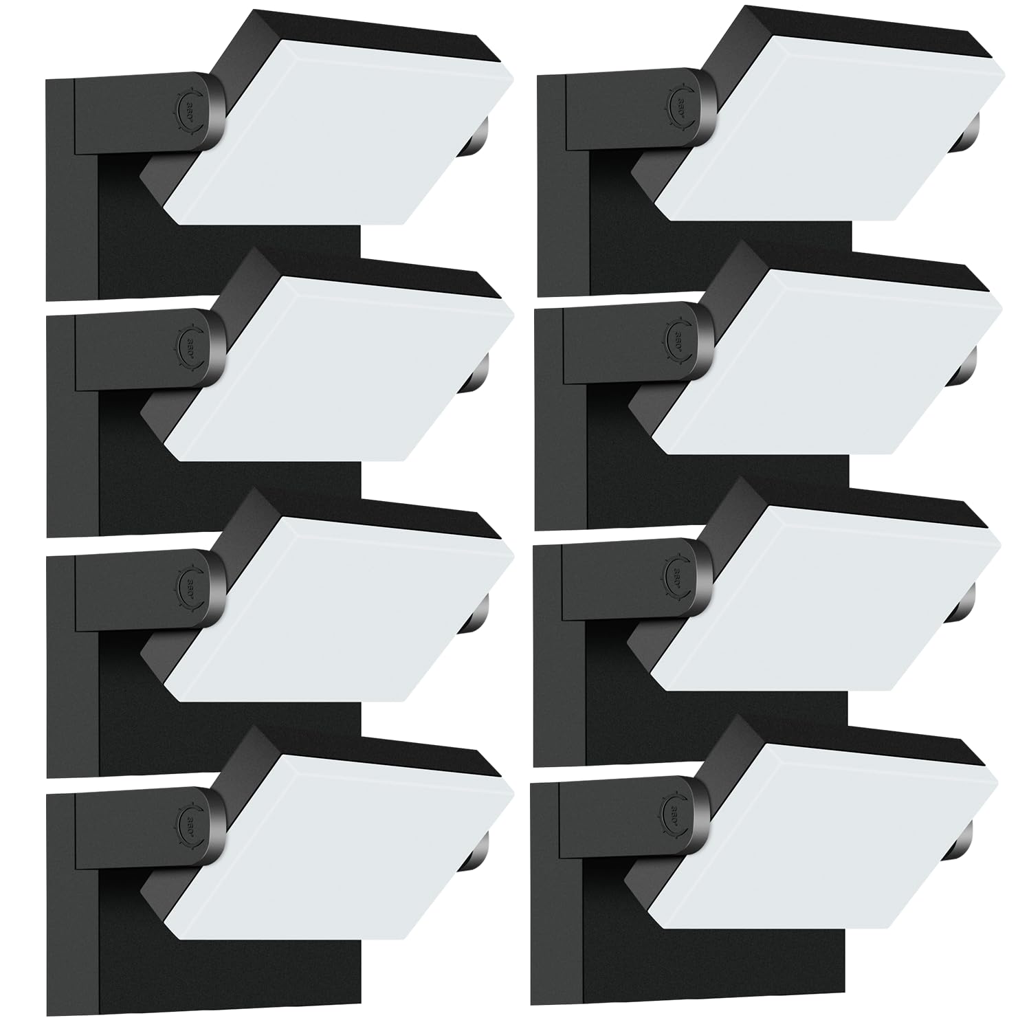 Tomourd 40W Outdoor Flood Light  5000K 360 Rotating Led Wall Light  Ip66 Waterproof Square Exterior Wall Pack Wall Mount Fixture Commercial Security Lighting For Garage House (8 Pack)