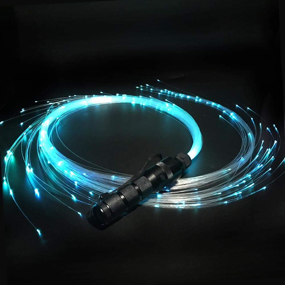 Fiber Optic Whip, LED Fiber Optic Dance Whips - 360 Swivel Pixel Rave Whip Toy - Super Bright More than 40 Color Effect Modes -