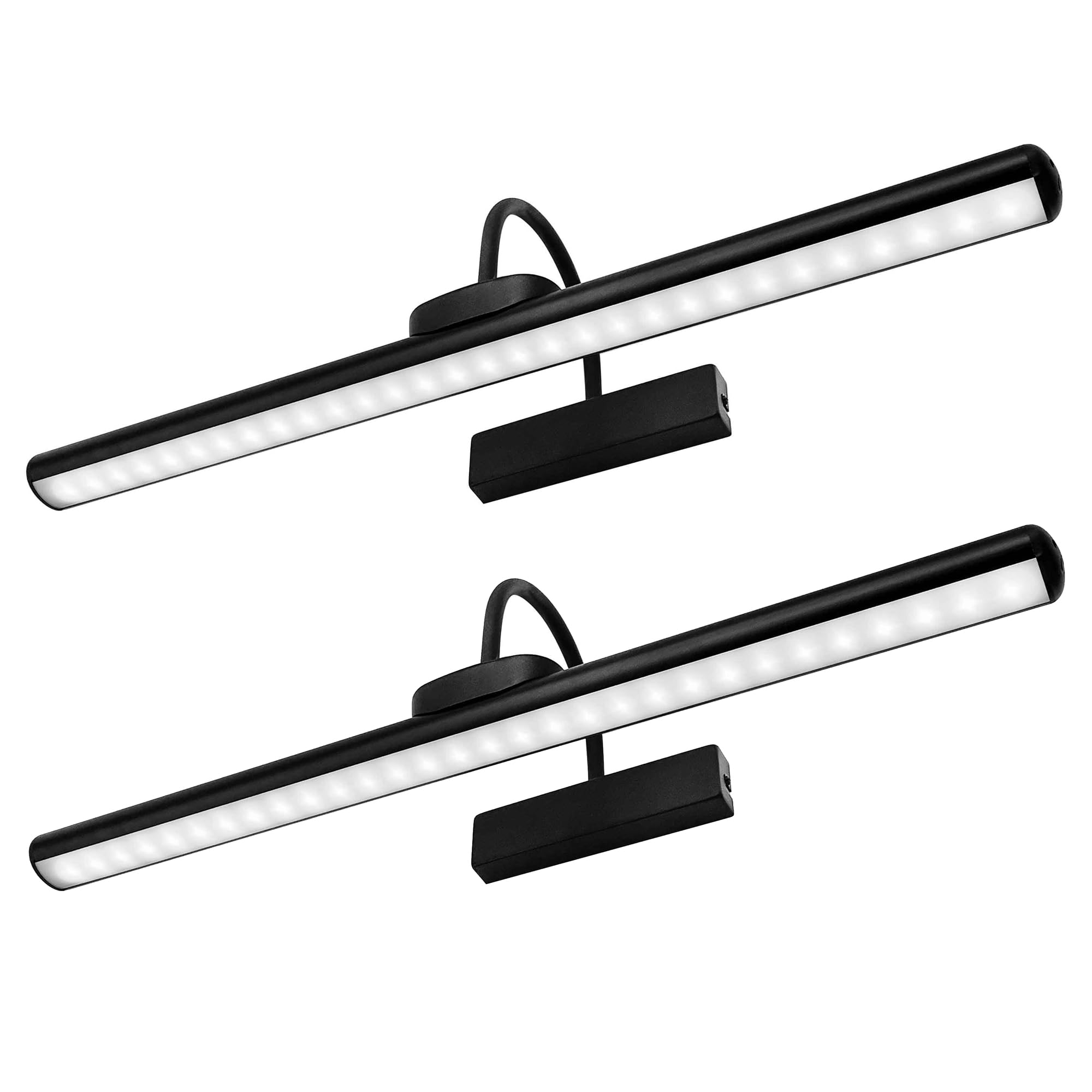 Lsvgoe 23" Wireless Picture Lights, Rechargeable Battery Art Display Light With Remote Control, Dimmable/Timer Off Dartboard Light, 3 Lighting Modes Full Metal Painting Display Lights(Black-2Pack)