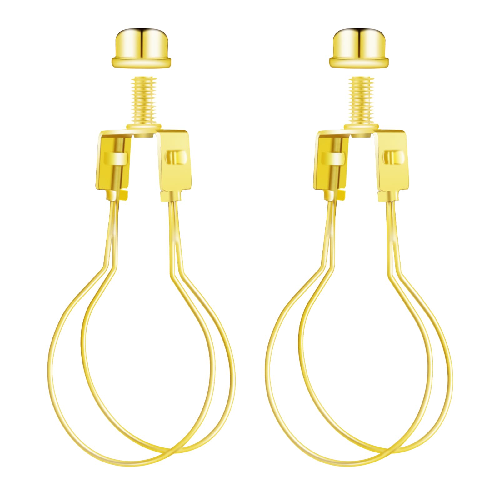 OXDFK 2 PCS Lamp Shade Clip Adapter Kit, Includes Finial & Levellers, Gold, Model OXDFK