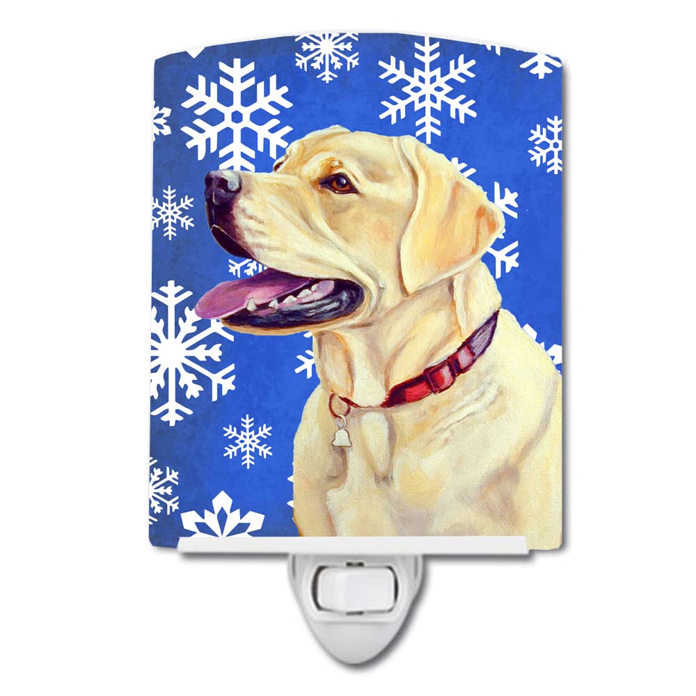Carolines Treasures Ceramic Night Light, Labrador Winter Snowflakes, UL-Certified, 6x4x3in, Multicolor, Model LH9293CNL