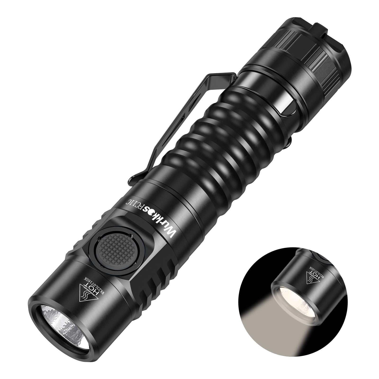 Wurkkos FC11C LED Flashlight - 1200 Lumen, IP67 Waterproof, Magnetic Tailcap, Black, Aluminum