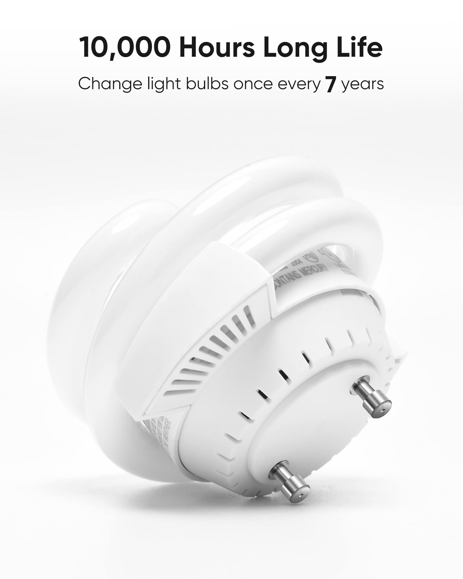 JACKYLED 13W T3 Spiral GU24 CFL Light Bulbs, 2700K Soft White, 1000 Lumen, 2 Pack, Glass