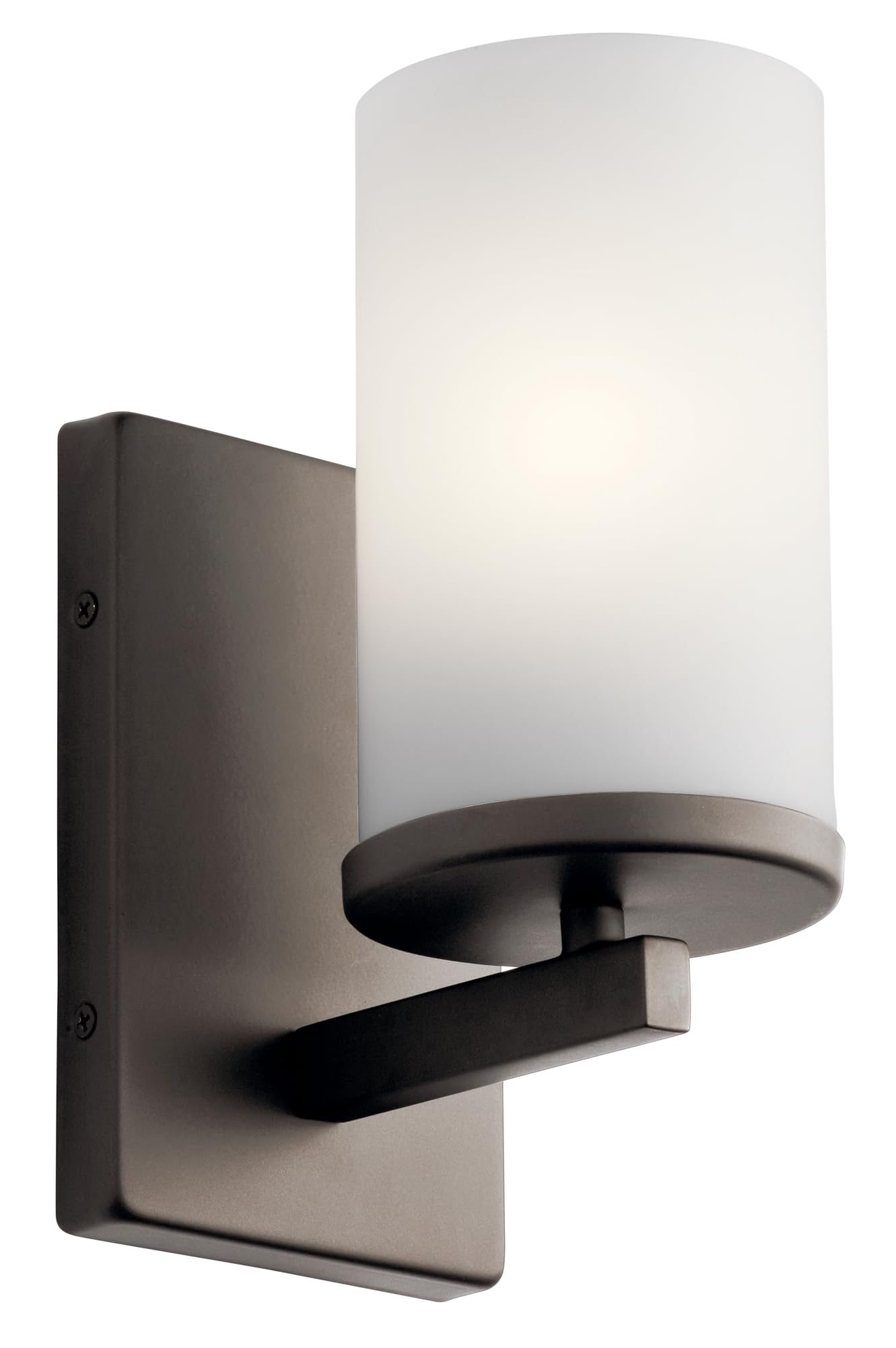 Kichler Crosby 9.25 1 Light Wall Sconce with Satin Etched Cased Opal Olde Bronze, 4.5