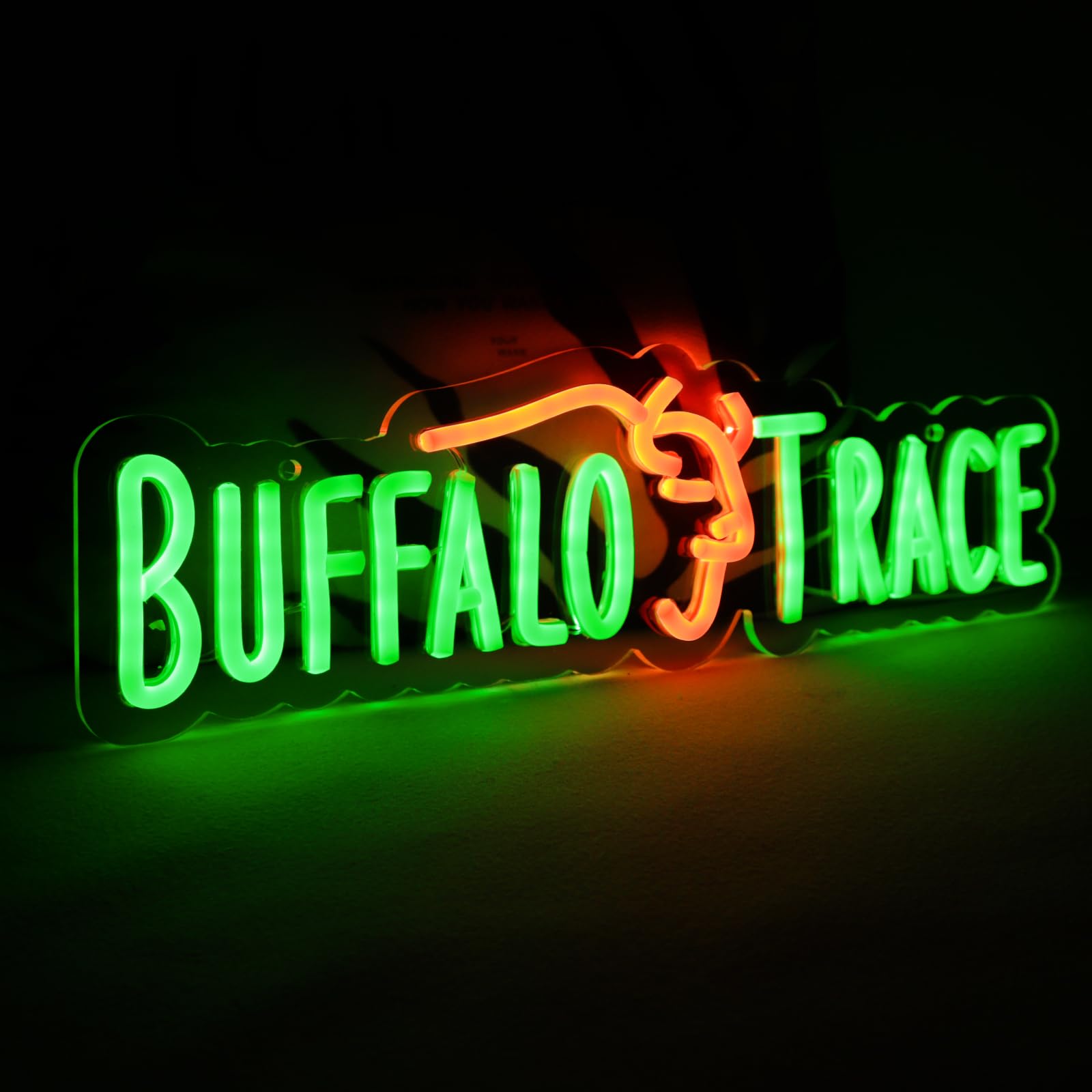 WonderfulLife Buffalo Neon Sign for Bourbon Whiskey in Bar Pub man Cave or Party,Bright Led Light Suitable for Garage Decor or Business Display,5V USB Powered Easy Hanging.
