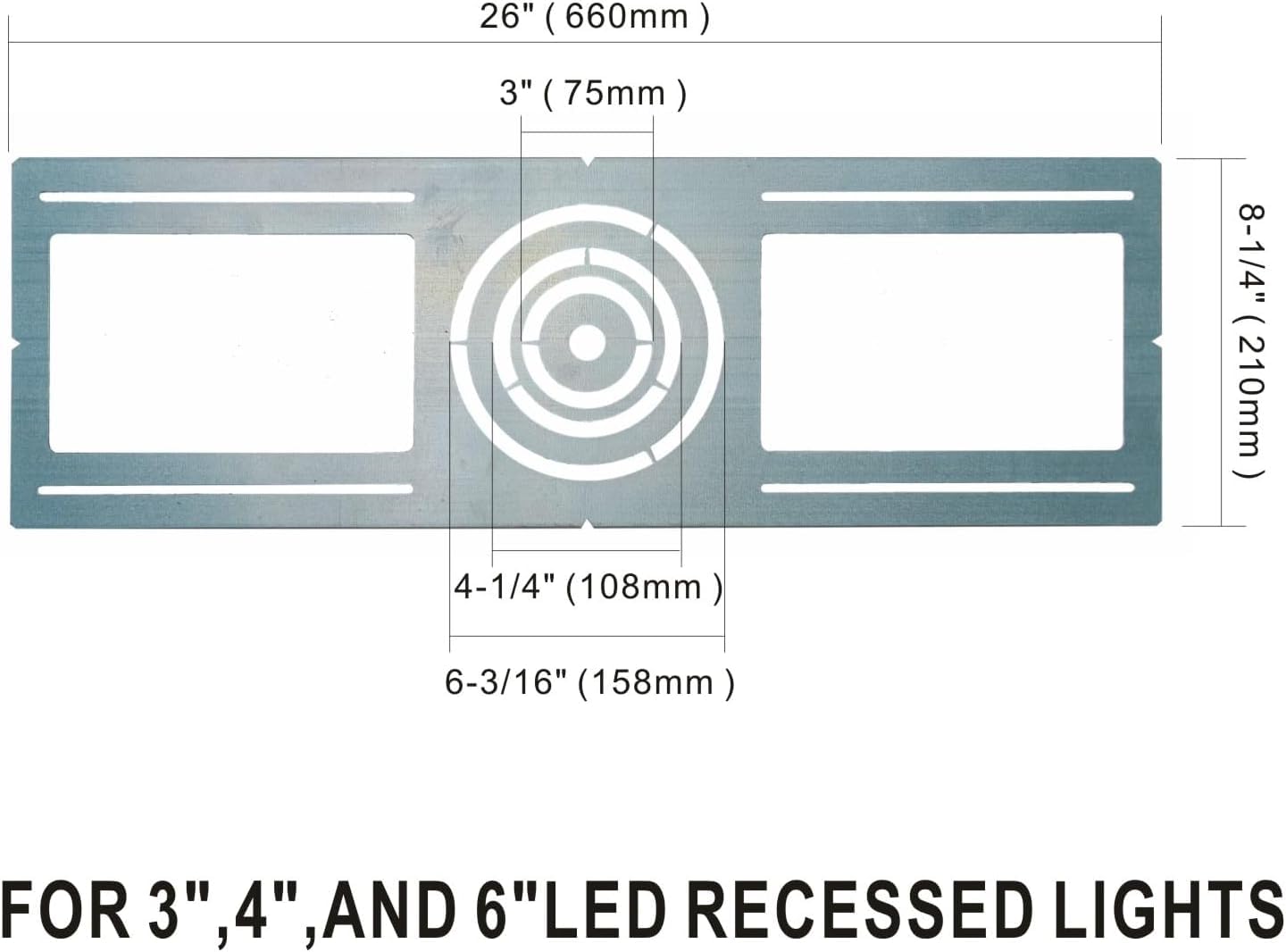 Fort 48 Pack New Construction Rough-In Plate Pre Mounting Bracket For 3/4/6 Inch Recessed Wafer Led Lights - 26 Inch Length, Sha