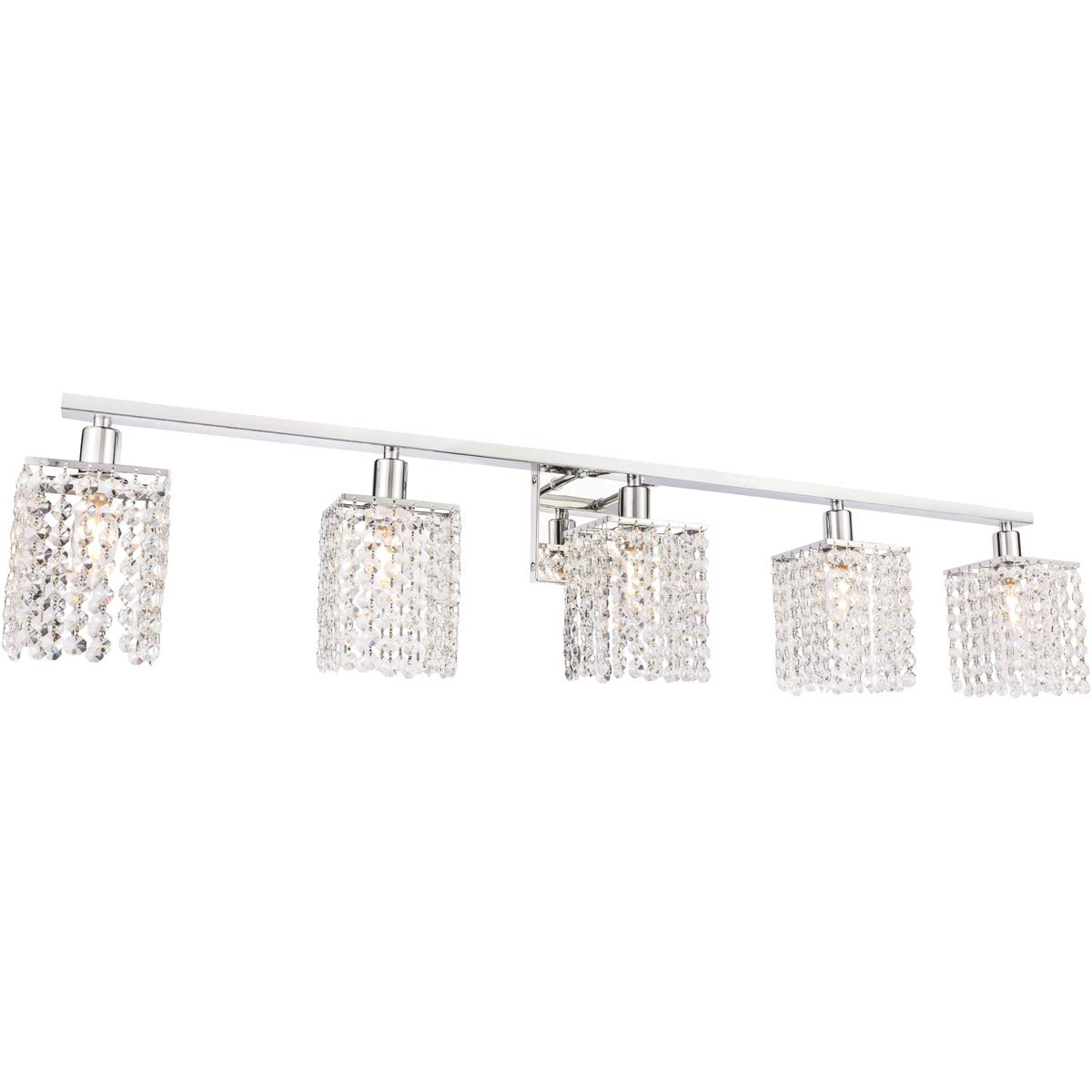 Elegant Lighting Living District Phineas 5 Light Chrome and Clear Crystals Wall Sconce