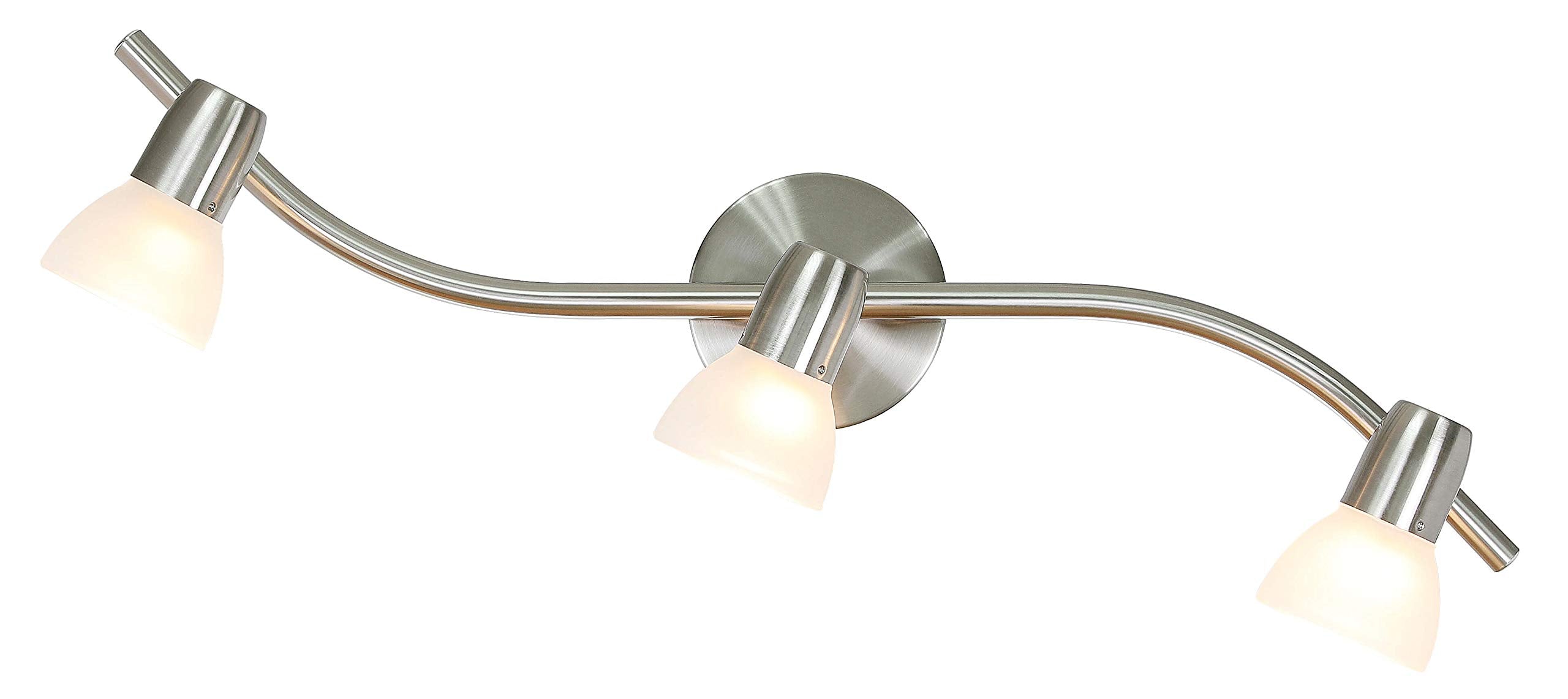 XiNBEi Lighting Track Light, 3 Light Kitchen Track Lighting, Modern S-Shaped Ceiling Track Light Bar Brushed Nickel Finish XB-TR