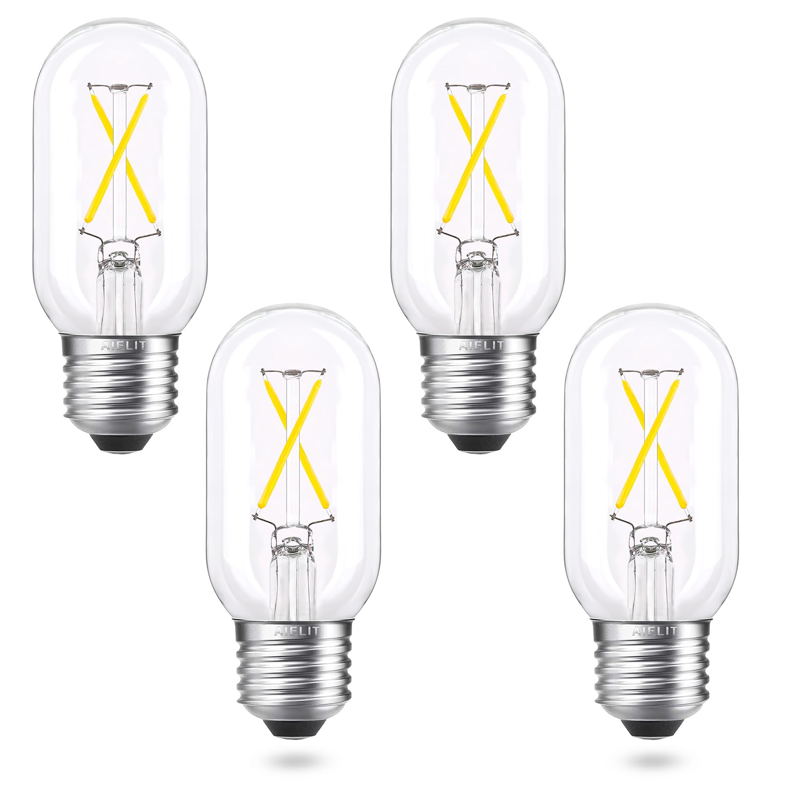 Aielit 25 Watt Equivalent E26 Led Light Bulb, Dimmable, Energy Efficient 2W, Daylight White 5000K 200Lm Tubular T14 T45 Led Tube