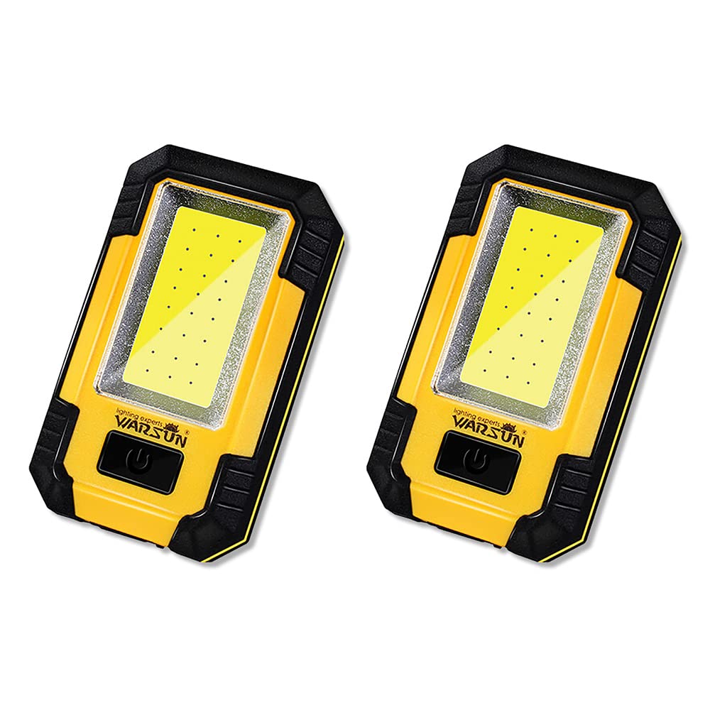 WARSUN 2PC Rechargeable Work Light 30W 1200 Lumens Magnetic Job Site Lighting Yellow Model Y36YY