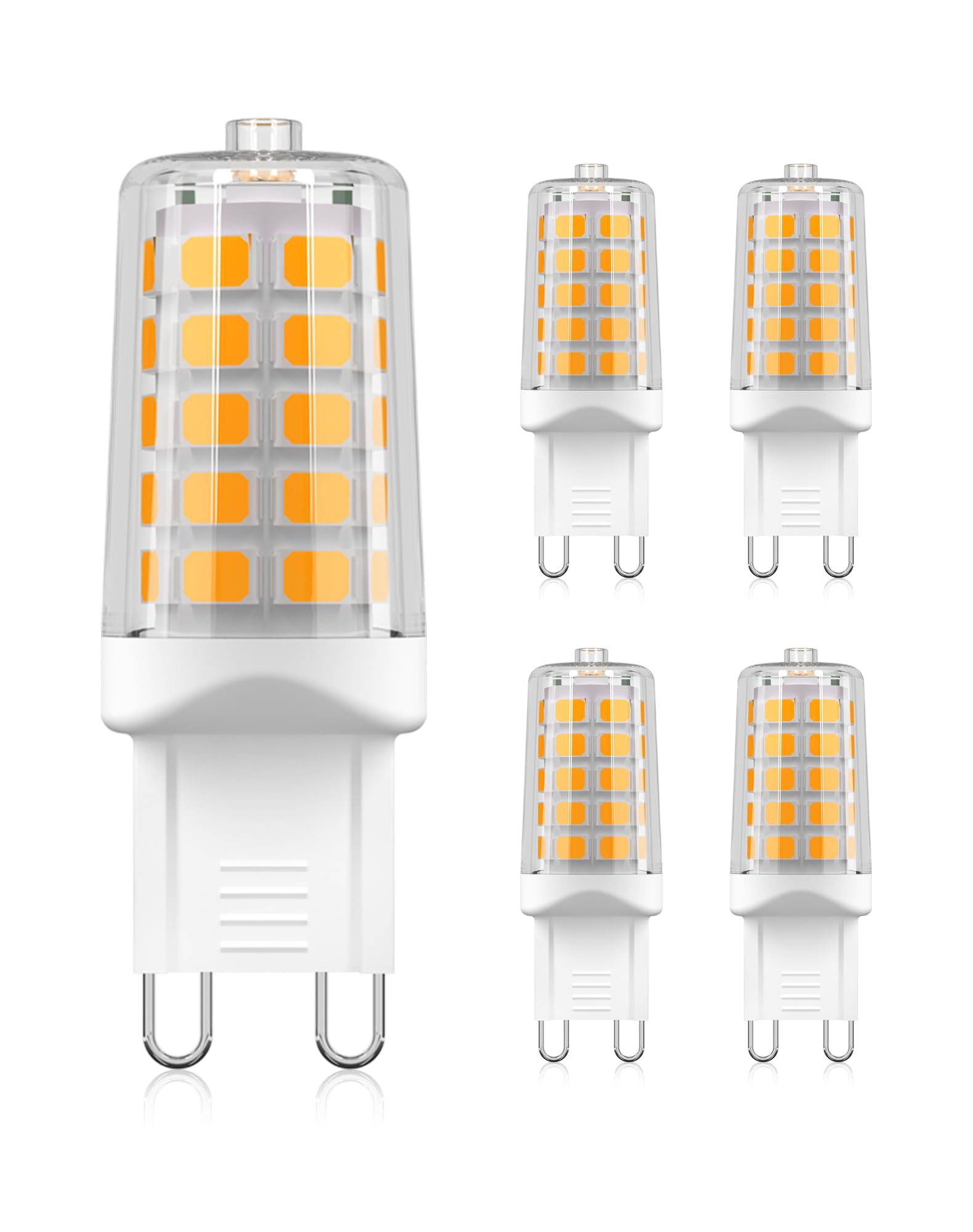 Gohdlamp 5-Pack G9 Led Light Bulbs - 4W, 40W Equivalent, 2700K Warm White 450Lm, Non-Dimmable, 360 Beam Angle