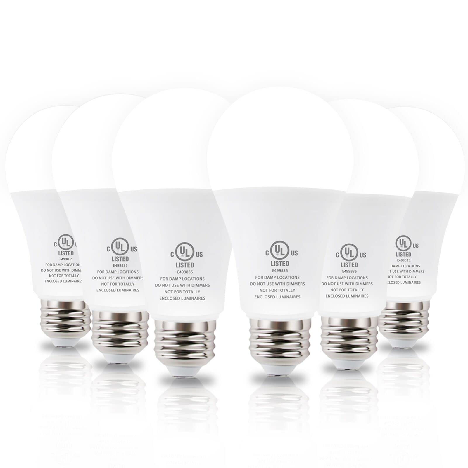 Jackonlux Dusk To Dawn Led Light Bulbs, Daylight White, 6 Pack For Outdoor Garage Porch Lighting