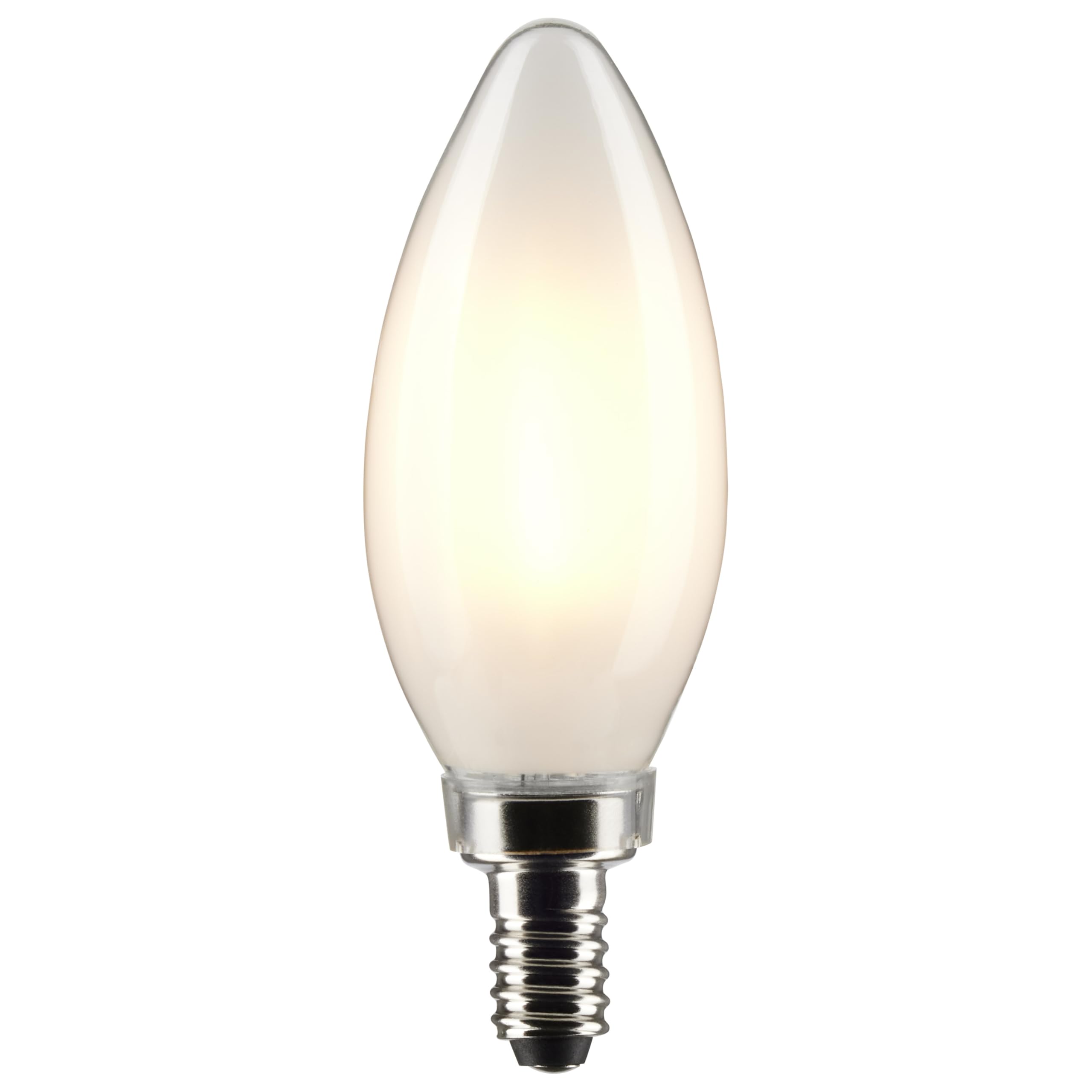 Satco S21830 5.5 Watt B11 LED Bulb, Frosted, Candelabra Base, 2700K, 500 Lumens, 120 Volt, 2-Pack