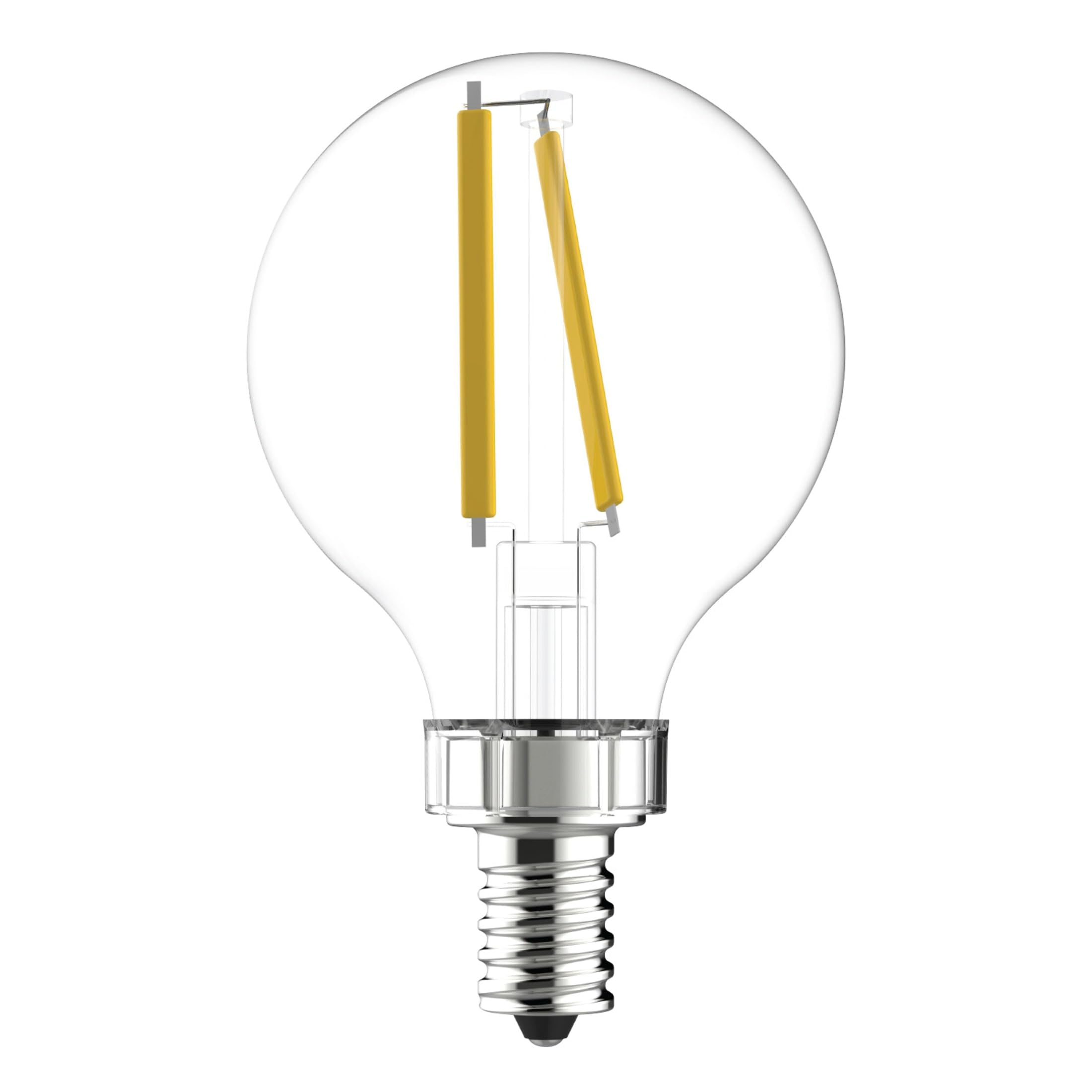 Ge Led Light Bulbs, 60 Watt, Soft White, G16.5 Globe Bulbs, Clear, Small Base (2 Pack)