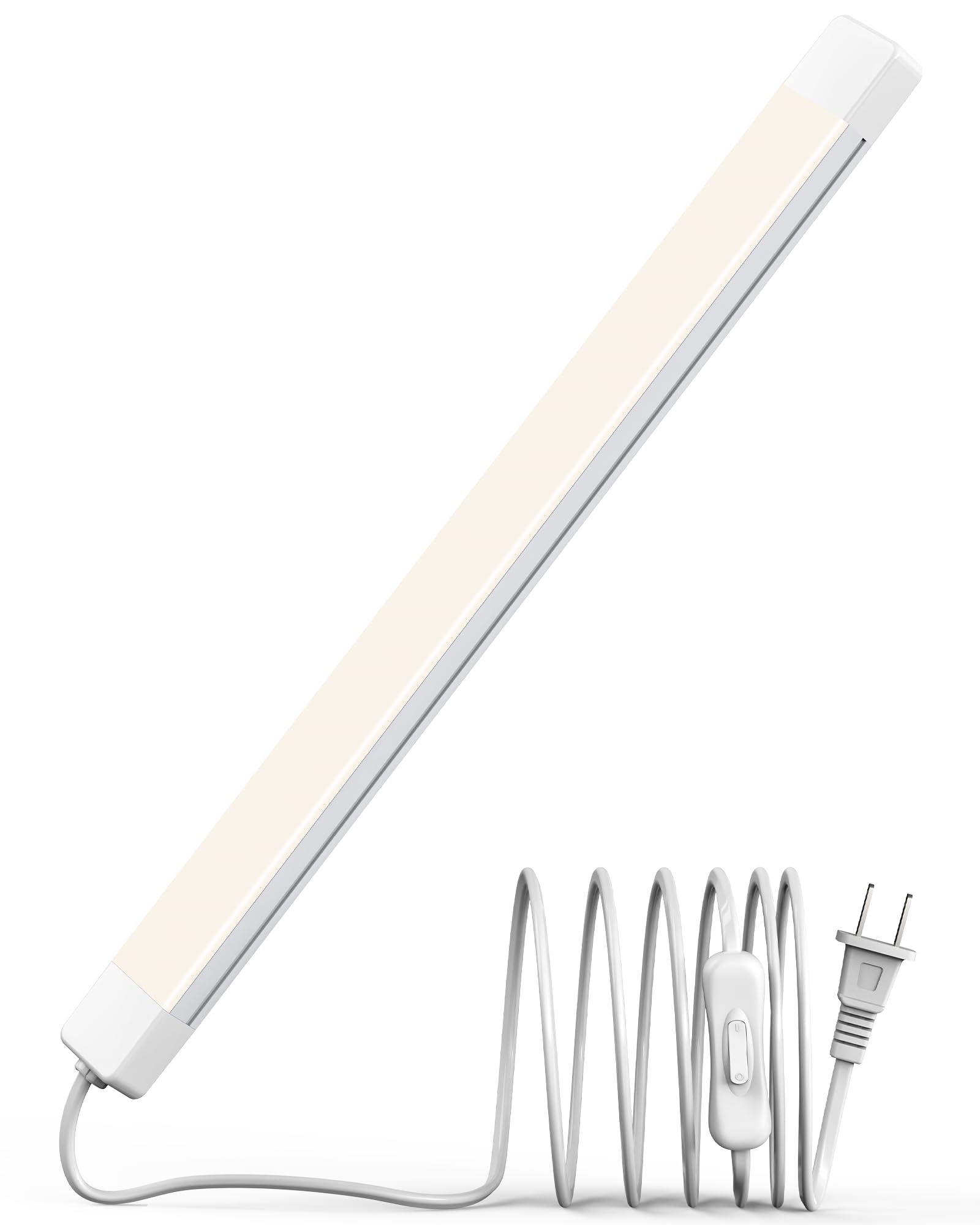 ASOKO 16 Inch Under Cabinet Lights,Plug and Play Under Counter Lighting,4500K Daylight White with 700LM Bright,ETL Light Bar wit