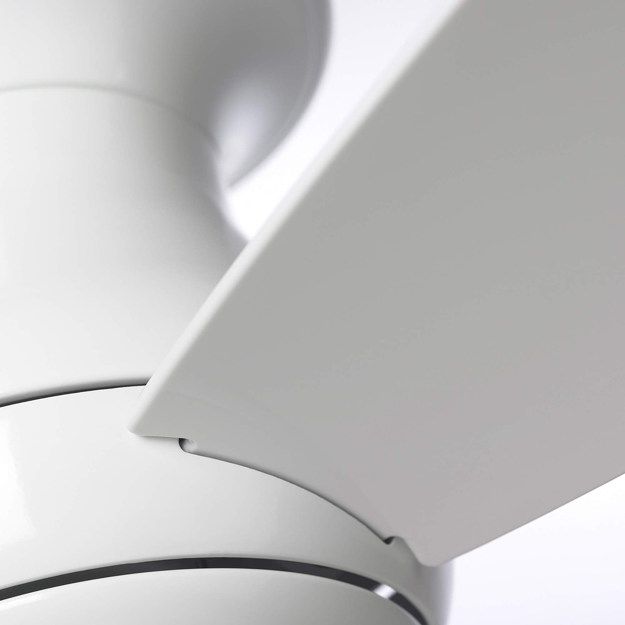 Luminance Kathy Ireland Home Curva Sky Led Outdoor Ceiling Fan With Light Kit, 52 Inch | Modern Flush Mount Fixture With Weather Resistant Blades | Dimmable With Remote Control, Appliance White