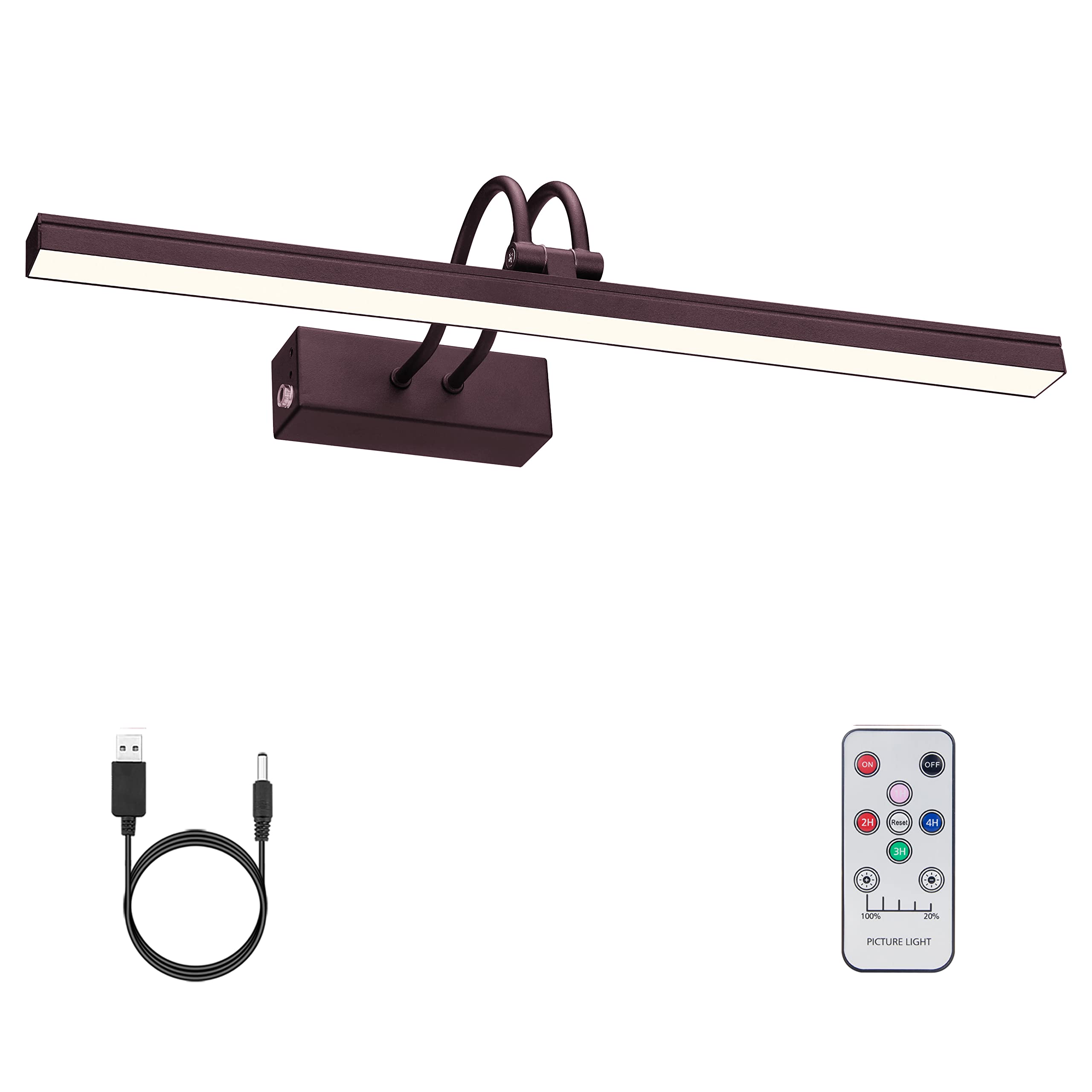FUNCHDAY Picture Light, 16in Wireless Dimmable LED Art Lighting, Bronze, Rechargeable Battery Operated, Model HY0018-2