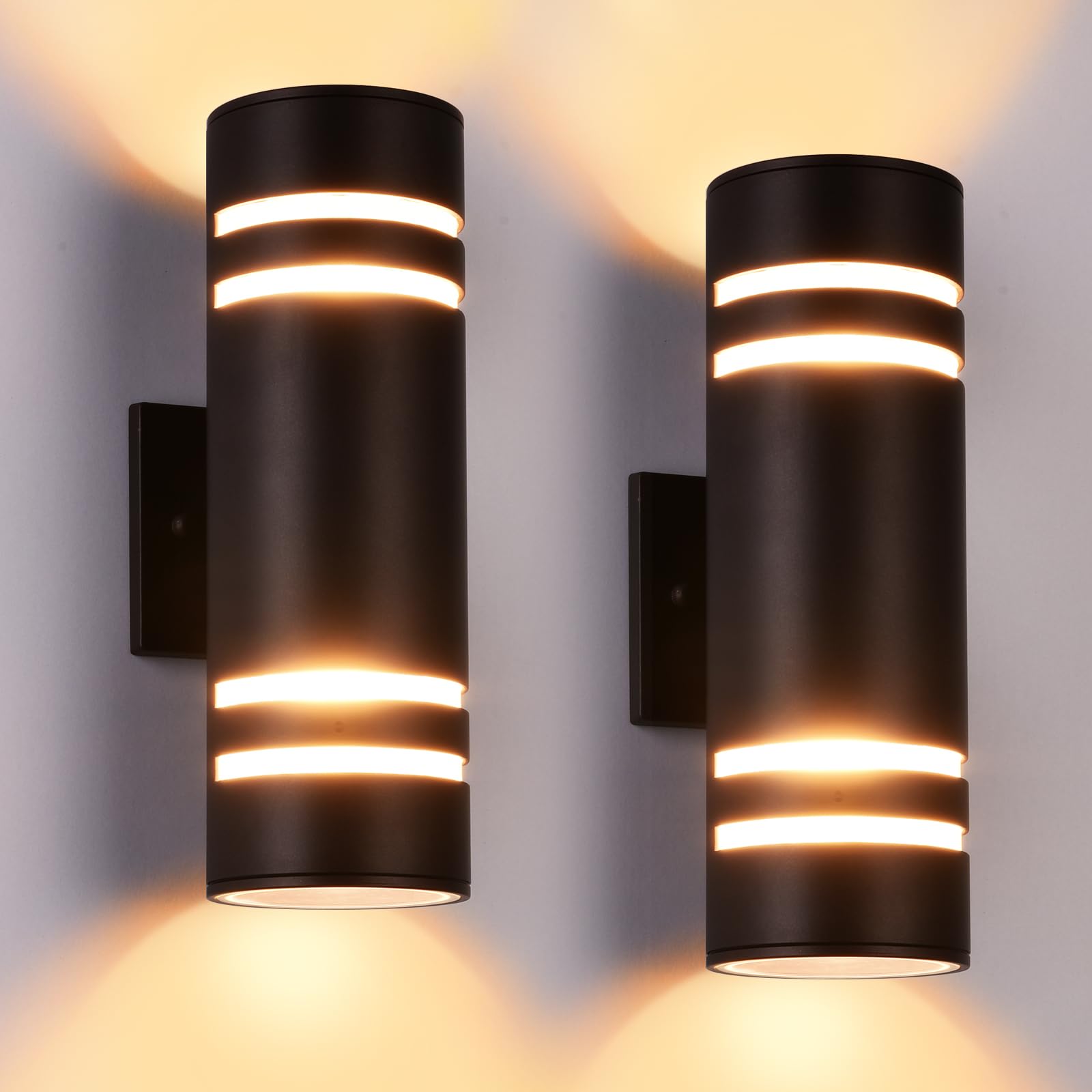 Housen Solutions Outdoor Wall Lights, 2 Pack Aluminum Porch Lights Outdoor IP65 Waterproof Oil Rubbed Bronze Exterior Light Fixt