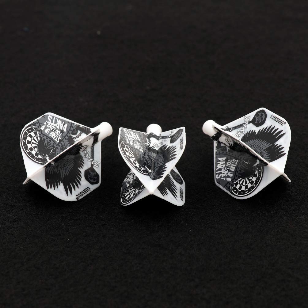 Cuesoul Tero Ak4 White Dart Flights Standard Shape For Steel Tip Darts And Soft Tip Darts