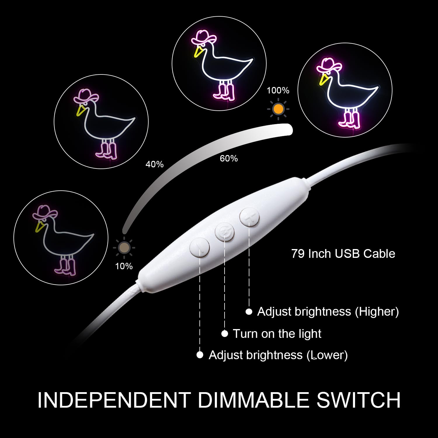 DREAMFORT Duck Neon Sign - USB Pink LED Wall Decor - 32.5 x 38 cm - Model DO-Duck