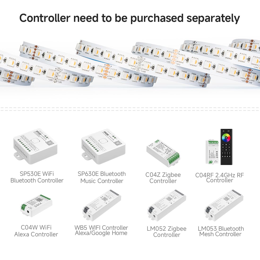 BTF-LIGHTING 5050 RGBW LED Tape Lights 5m 60LEDs/m White PCB IP30 24V Multi-Colored for Home Decoration