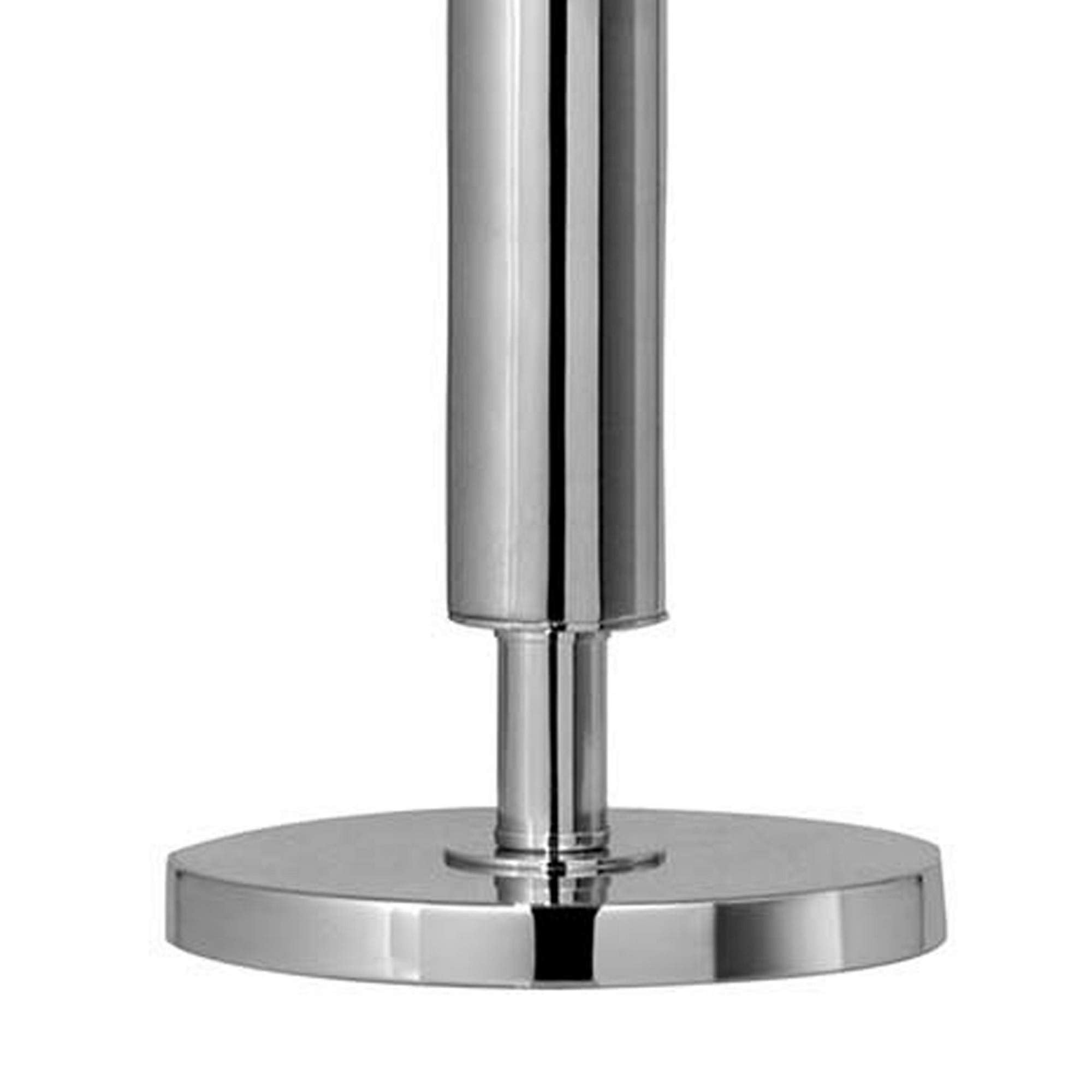 Benjara Metal Table Lamp With Tubular Support And Push Through Switch, Silver