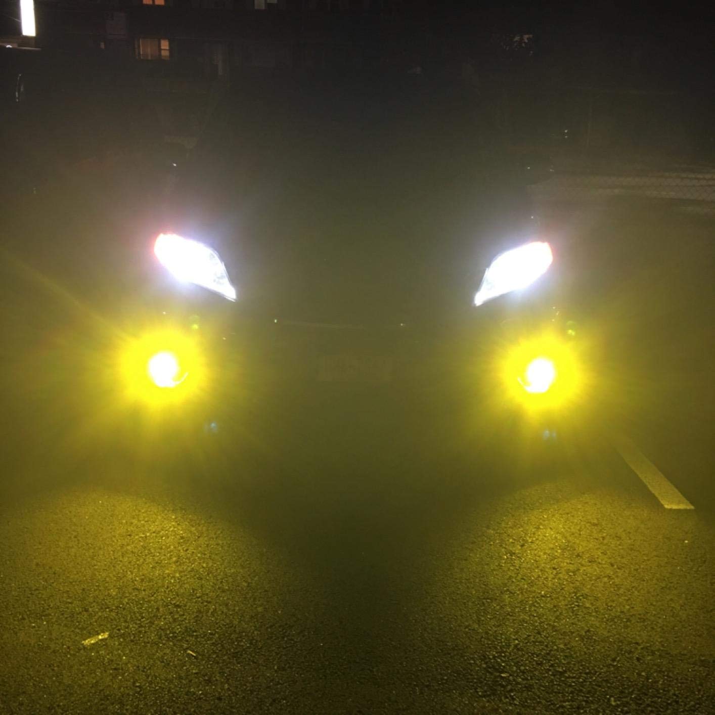 BRISHINE LED Fog Light Bulbs Pack of 2, Extremely Bright 3030 Chips, 881/889, Golden Yellow, Model BRI-Fog14SMD3030-881A