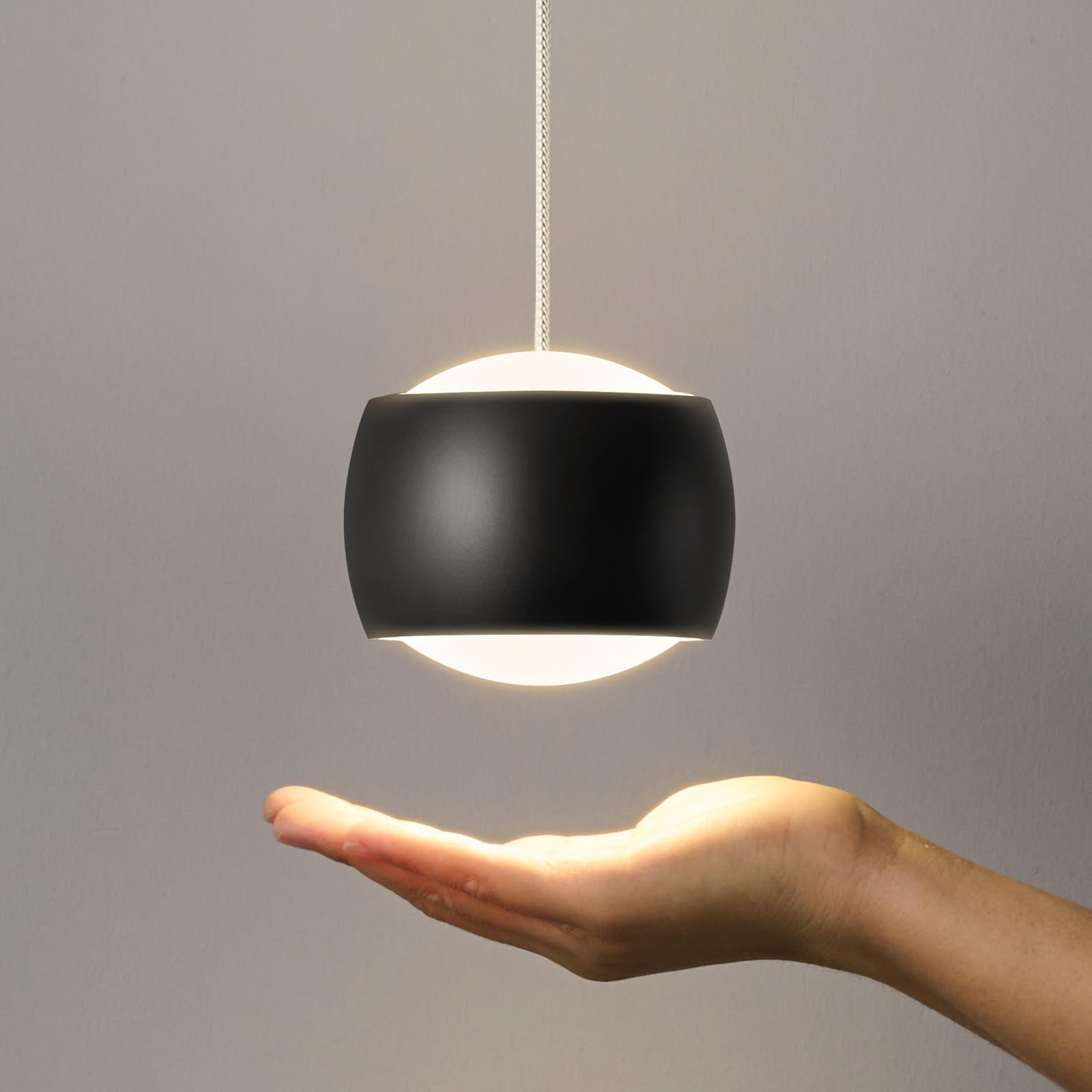 Adcthome Modern Led Dimmable Pendant Light Fixtures Mini Island Pendant Lighting For Kitchen Island Dinning Room Bedroom Bar  Kitchen Island Ceiling Hanging Light Fixtures(Black-2-Pack)