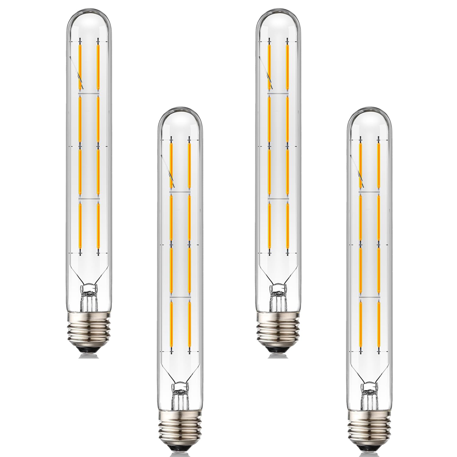 T10 Led Long Bulbs,8W Dimmable Tubular Bulb,75 Watt Equivalent,E26 Edison Style Vintage Led Filament Light Bulb,3000K Soft White