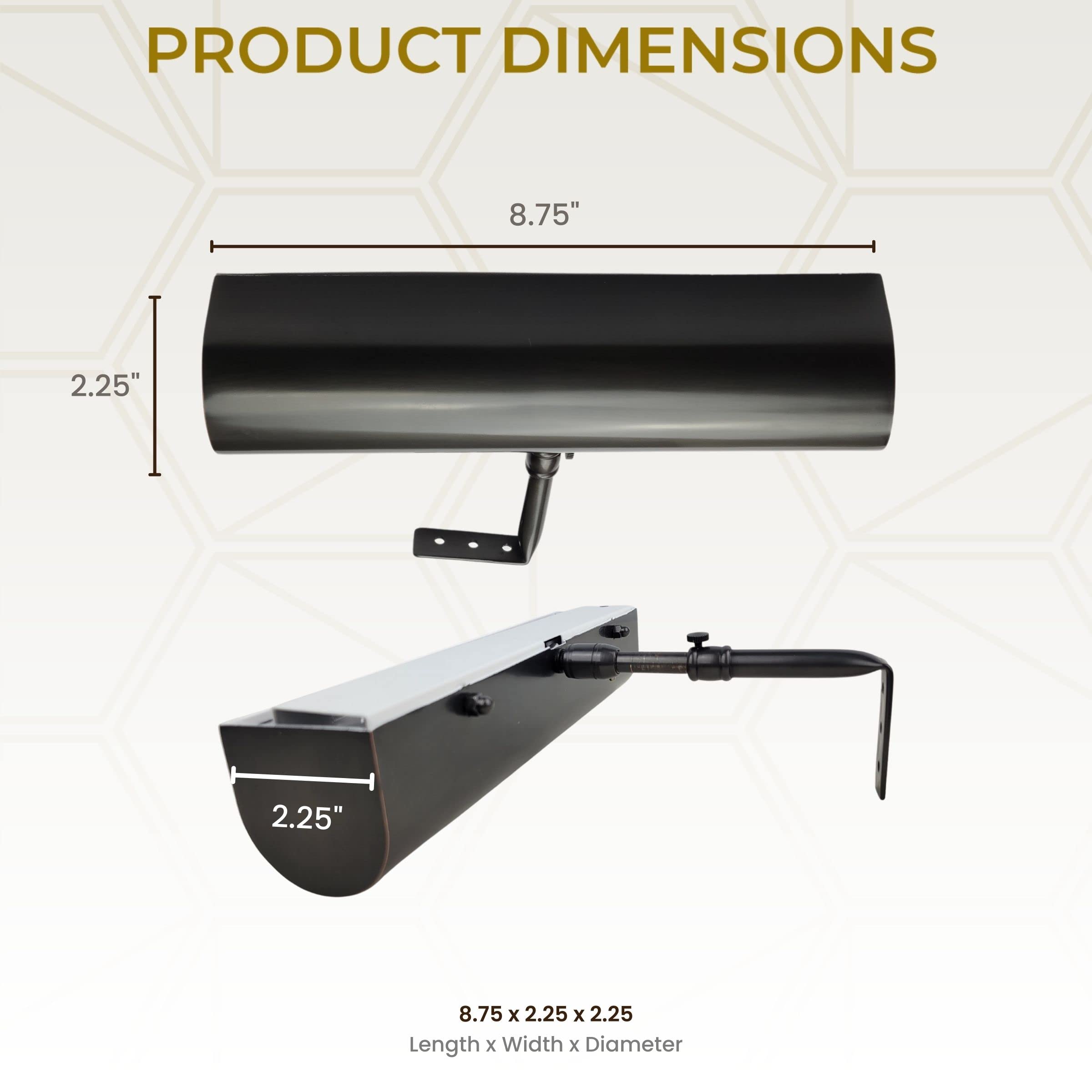 Royal Designs, Inc. Cordless Remote Control Led Picture Light, Dimmable With Timer Function, Oil Rubbed Bronze, 8.75 Inches, 2 P