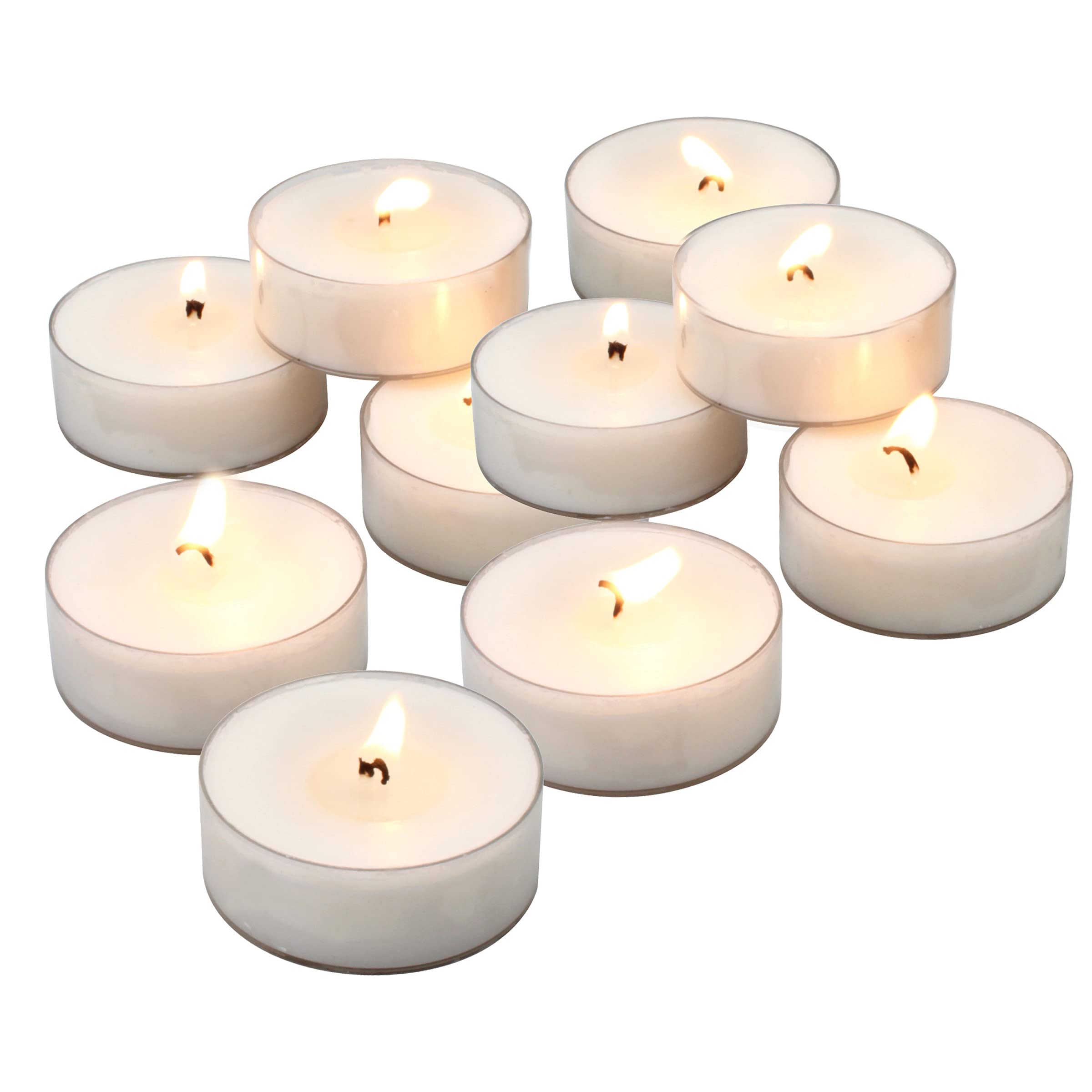 Stonebriar 20 Count Unscented Mega Oversized Clear Cup White Tea Light Candles With 9 Hour Burn Time