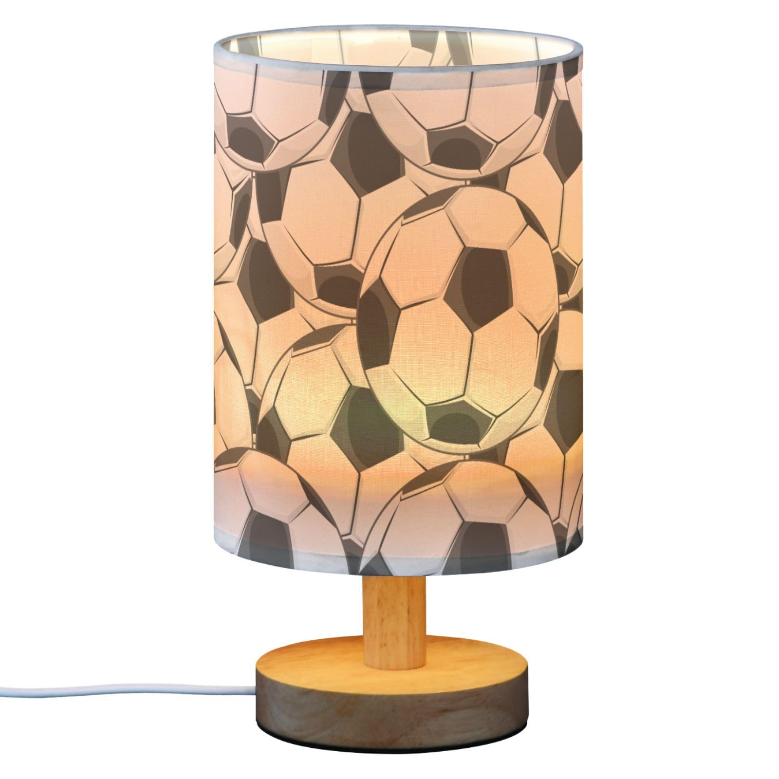 Alaza Black White Soccer Decor Bedside Table Lamp With Usb Port For Bedroom Nightstand Office Desk Led Bulb Included